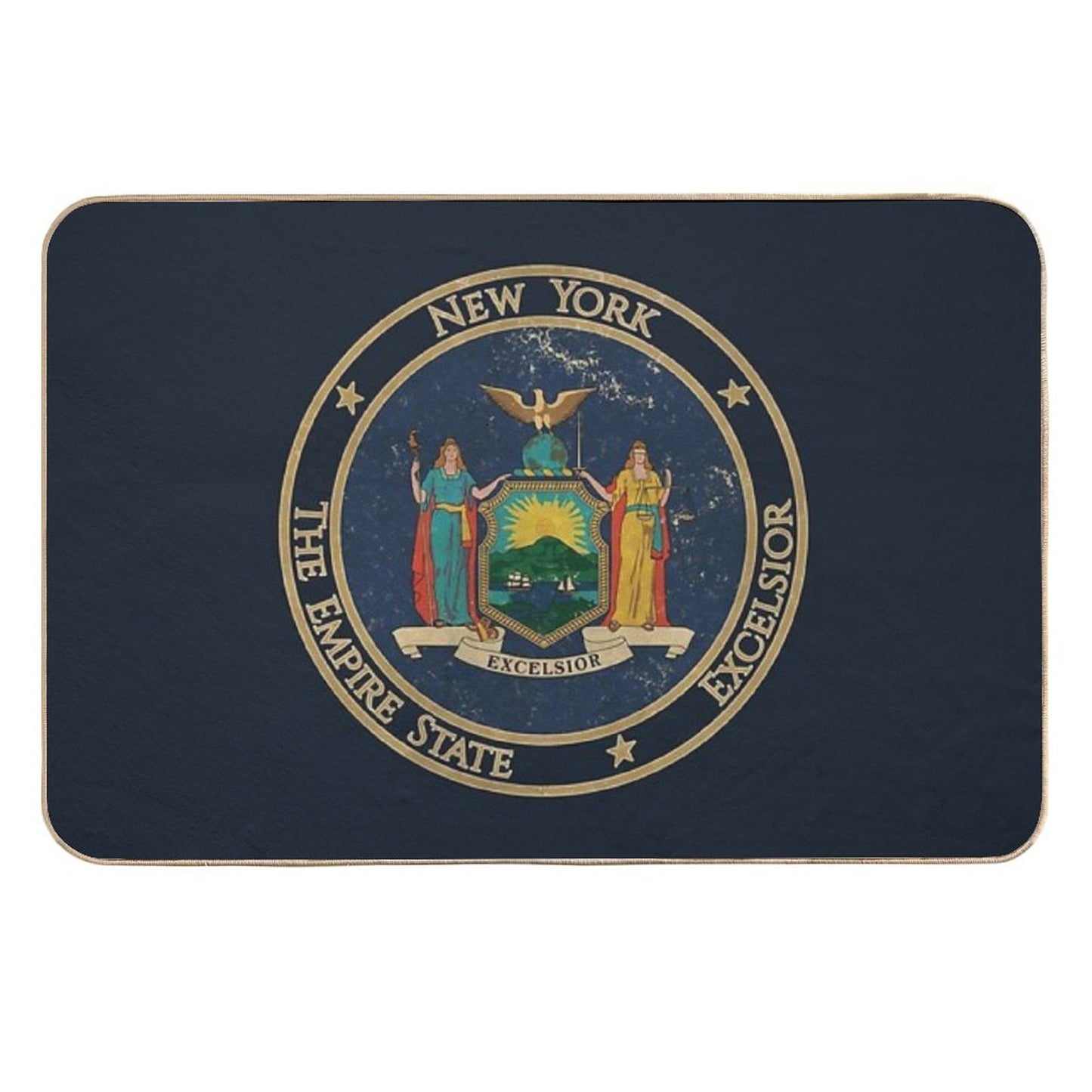Vintage New York USA United States of America American State Flag Dirt-Trapping Bath Mat