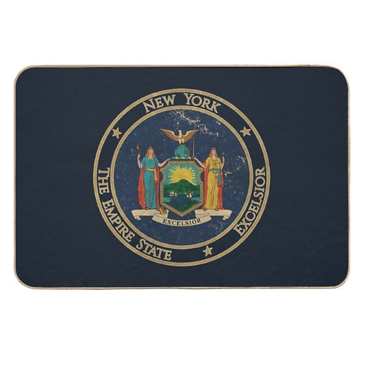 Vintage New York USA United States of America American State Flag  Dirt-Trapping Bath Mat