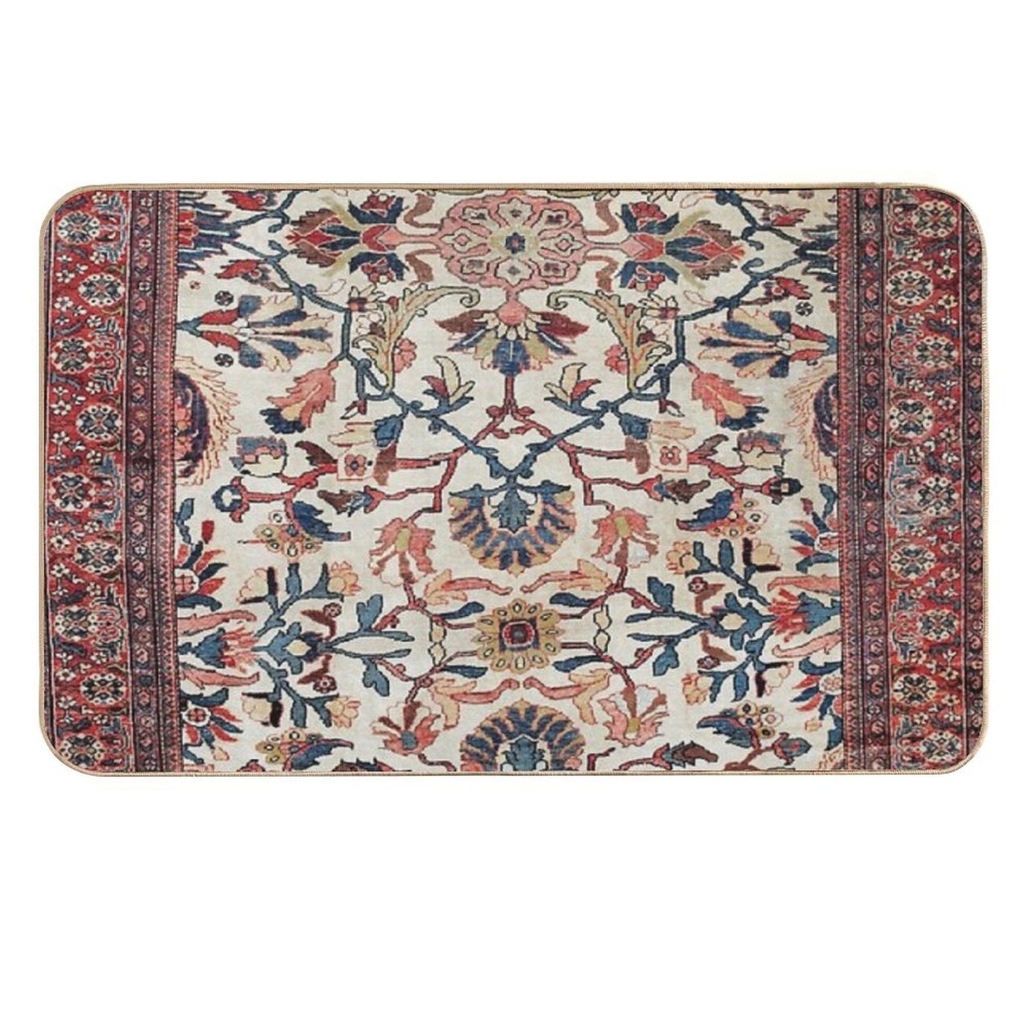 Mahal West Persian Rug Print Slip-Resistant Bath Mat
