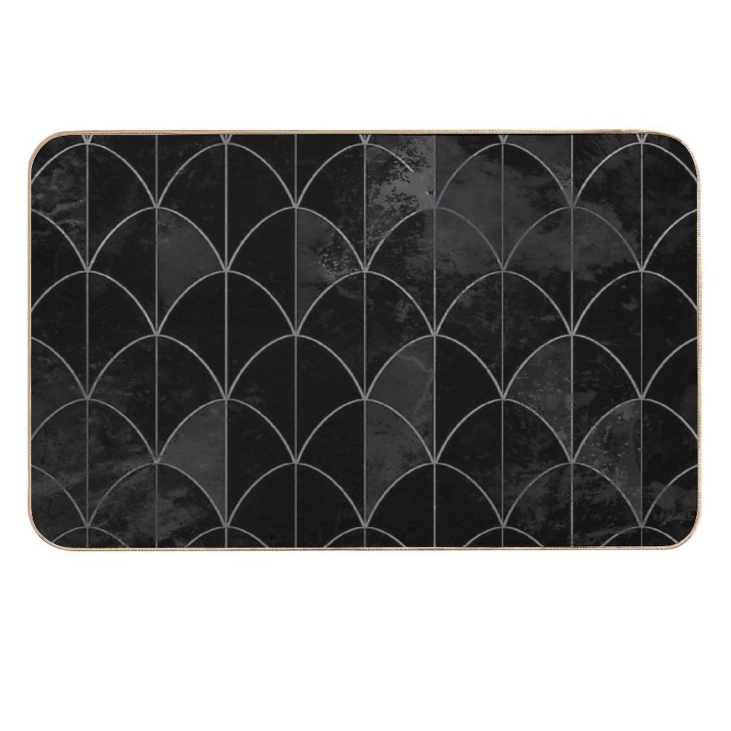Mermaid Scales. Black And White Watercolor. High-Traffic Bath Mat