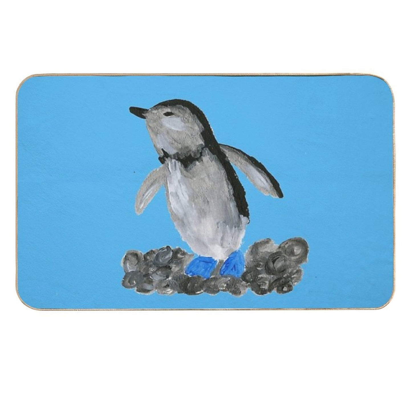 Penguin Blue Foot Durable Bath Mat