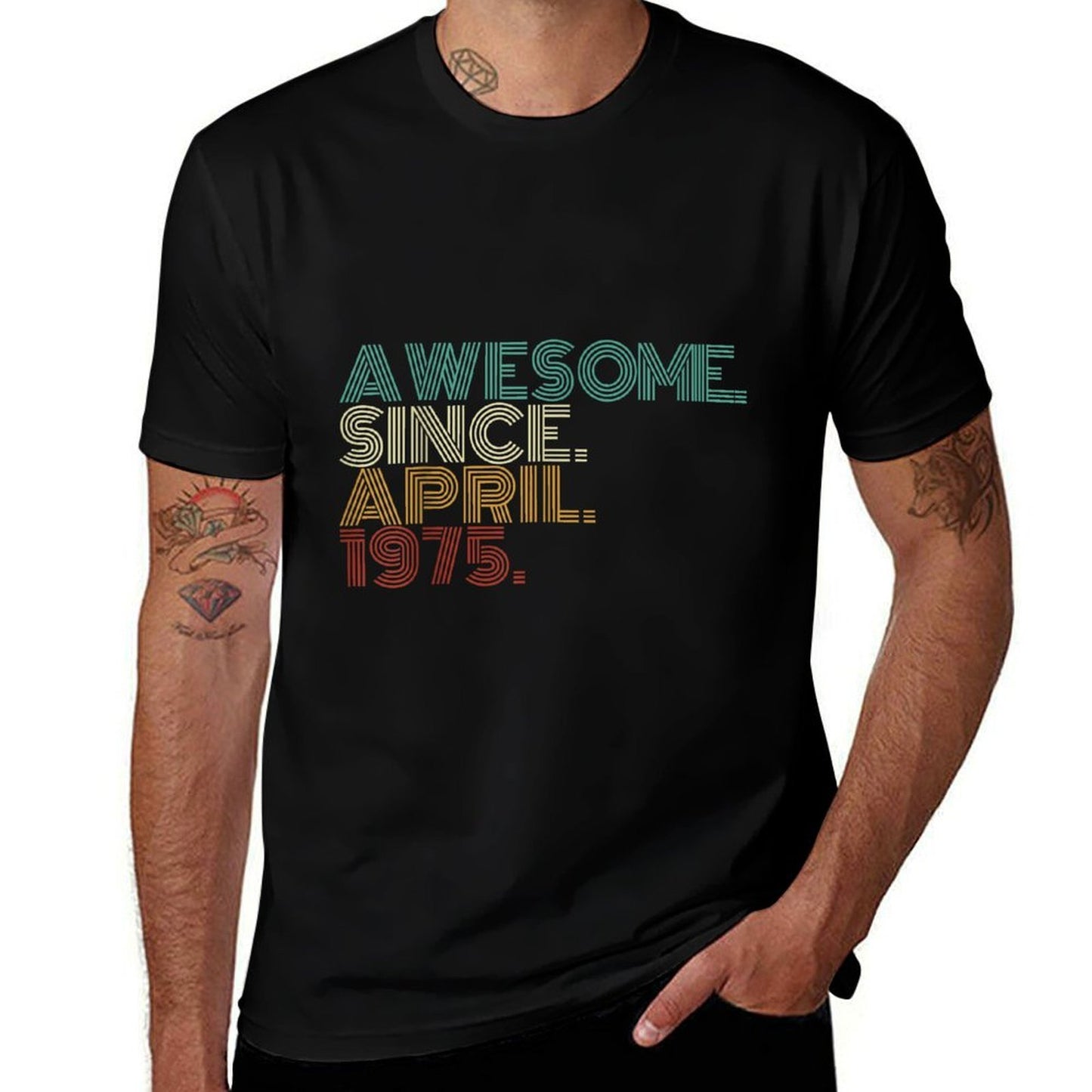 50 Years Old Awesome Since April 1975 50th Birthday Stretchy T-Shirt
