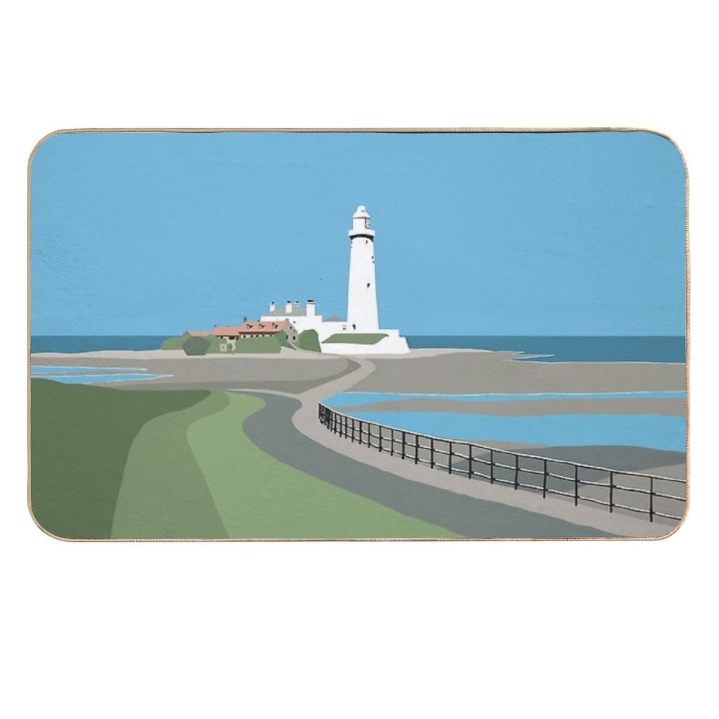 St Mary's Lighthouse, Whitley Bay Dirt-Trapping Bath Mat