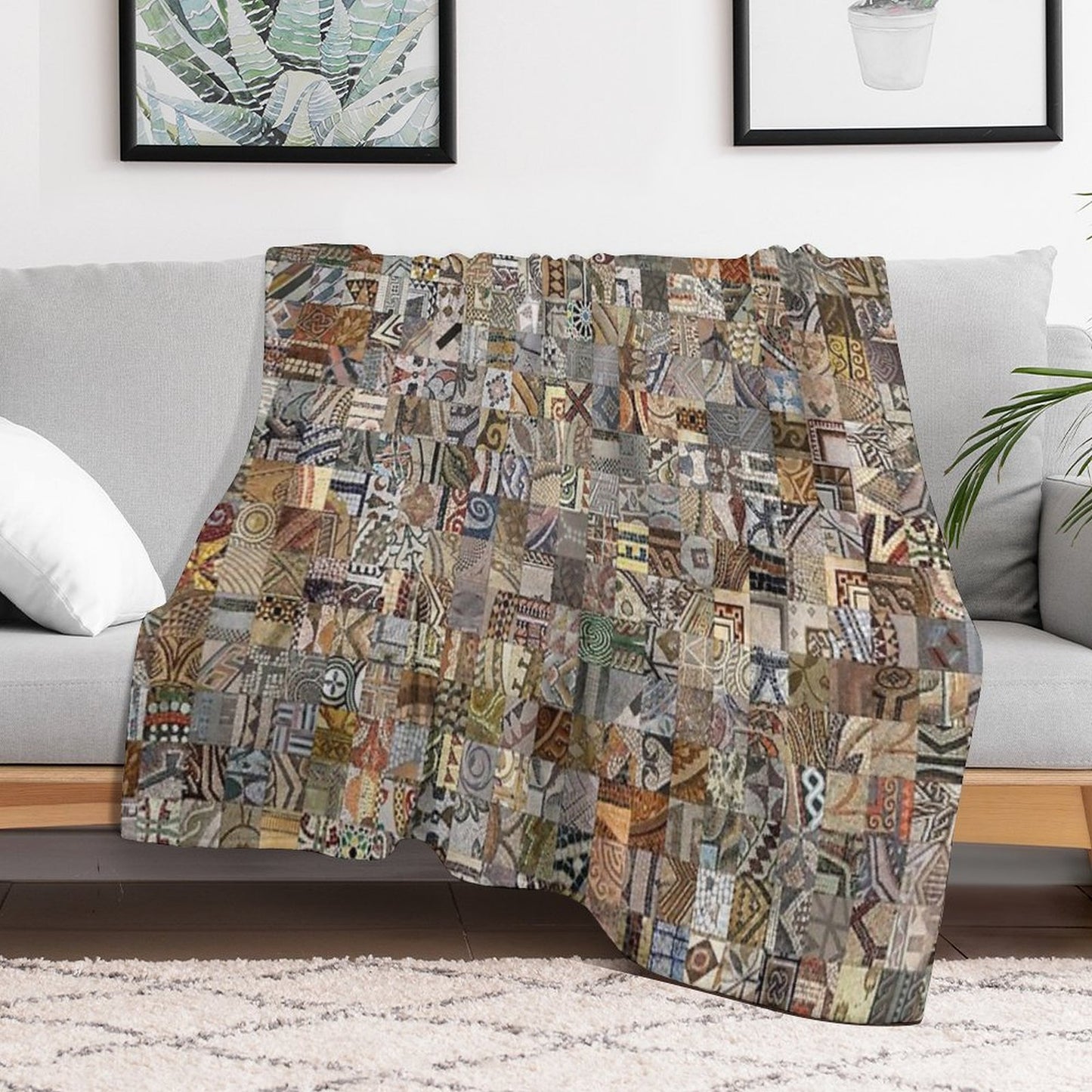 Mosaic Madness Plush Throw Blanket