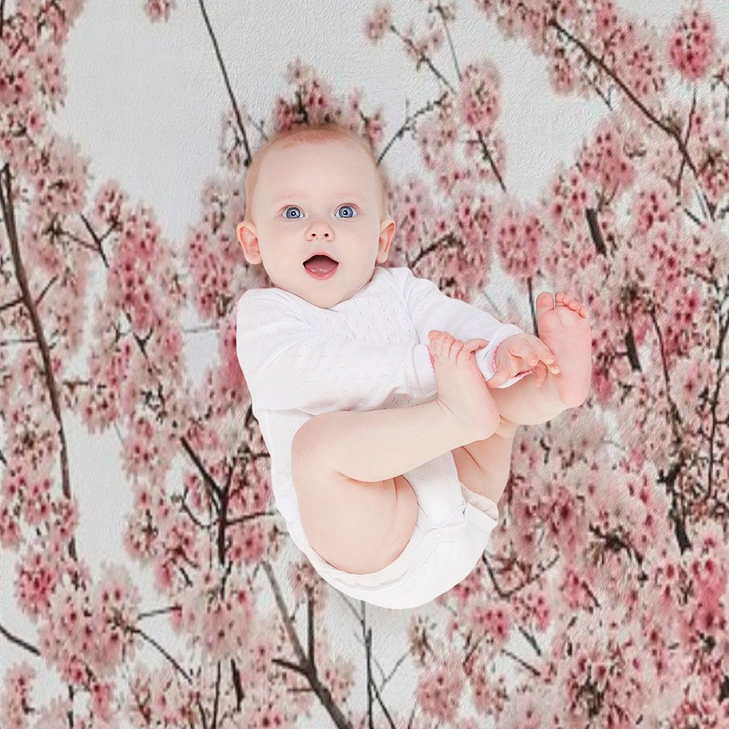 Minimal Japanese Cherry Blossom Gift-ready Throw Blanket