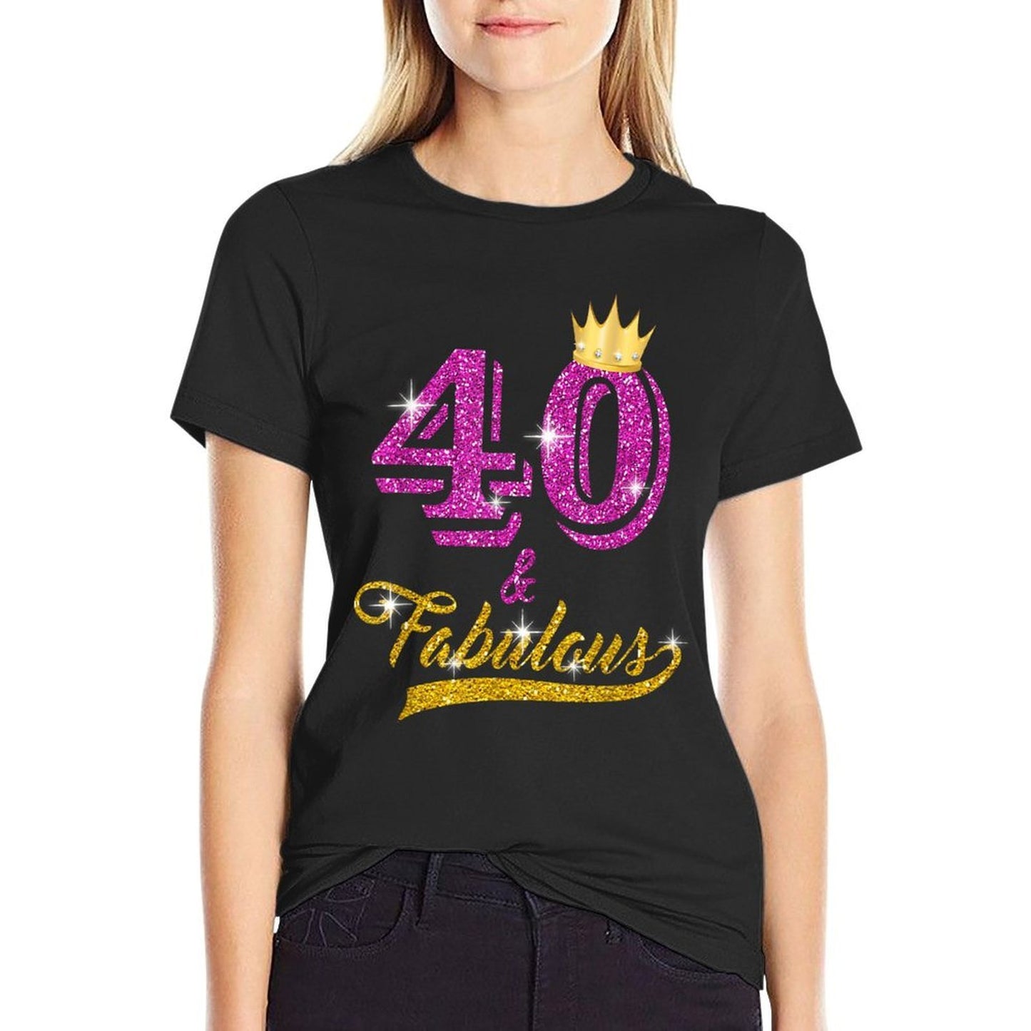 40 And Fabulous 40 Yrs Old B-day 40th Birthday Gift Easy-care T-Shirt