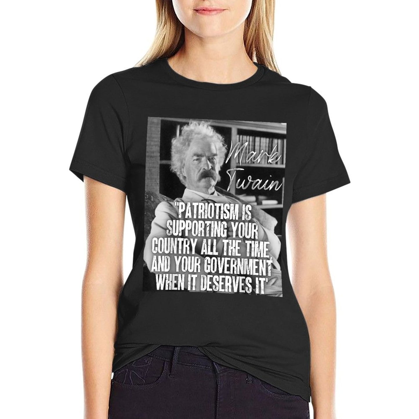 Mark Twain Quote Patriotism Supporting Country Government Soft T-Shirt
