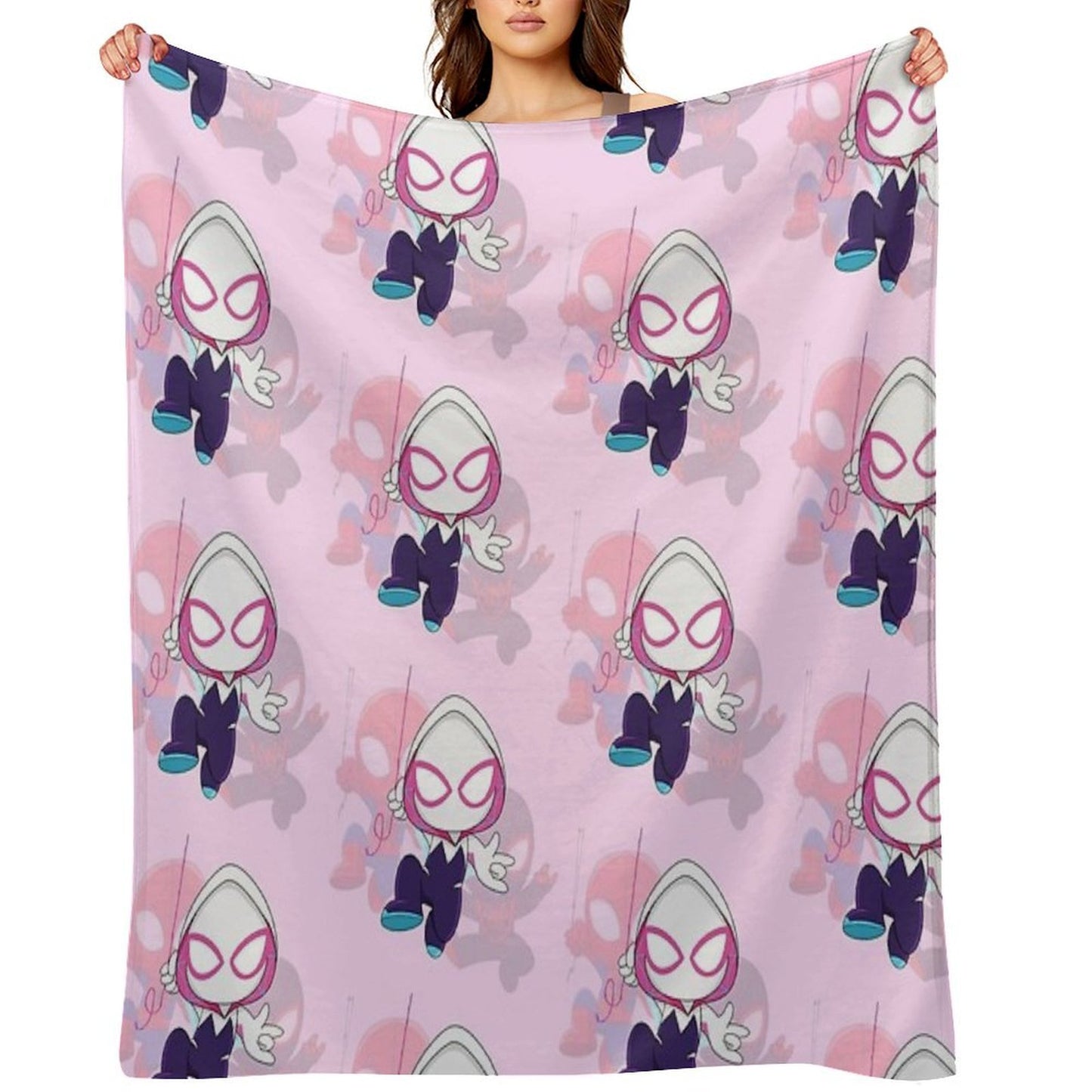 Cartoon Spider Ghost, Cute Baby Spidey Girl, Grl Pwr, Cartoon Ghost Premium Throw Blanket