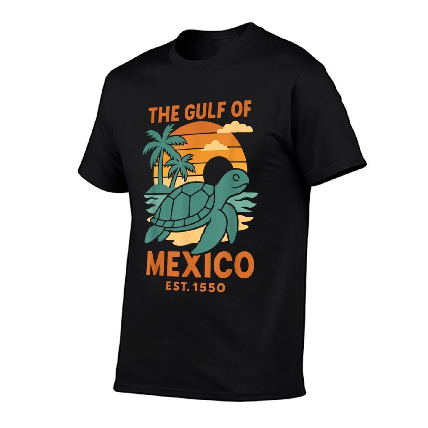 The Gulf of Mexico Est 1550 Turtle Not US America Retro Vint Oversized Silhouette T-Shirt