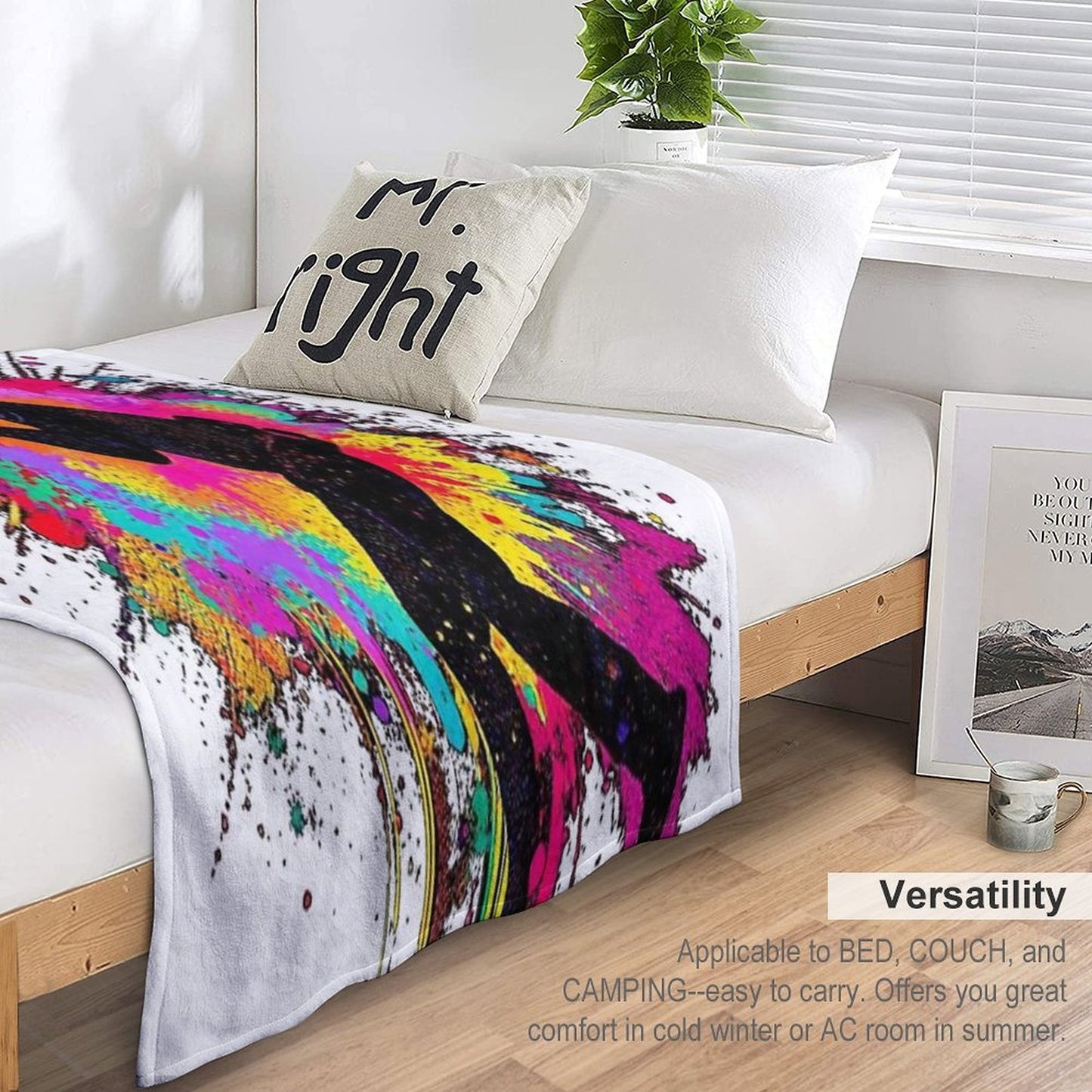 Paintball Logo Game Player Pop Art Graphic Easy Care Throw Blanket