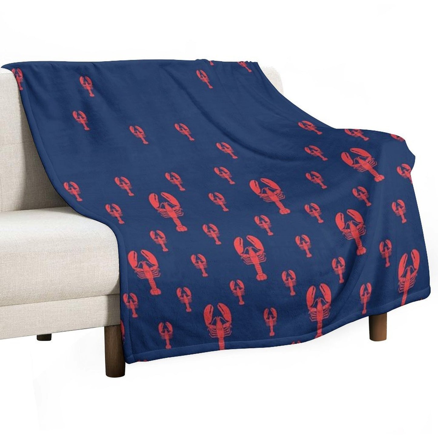 Lobster Squadron on Navy Shrink-resistant Throw Blanket