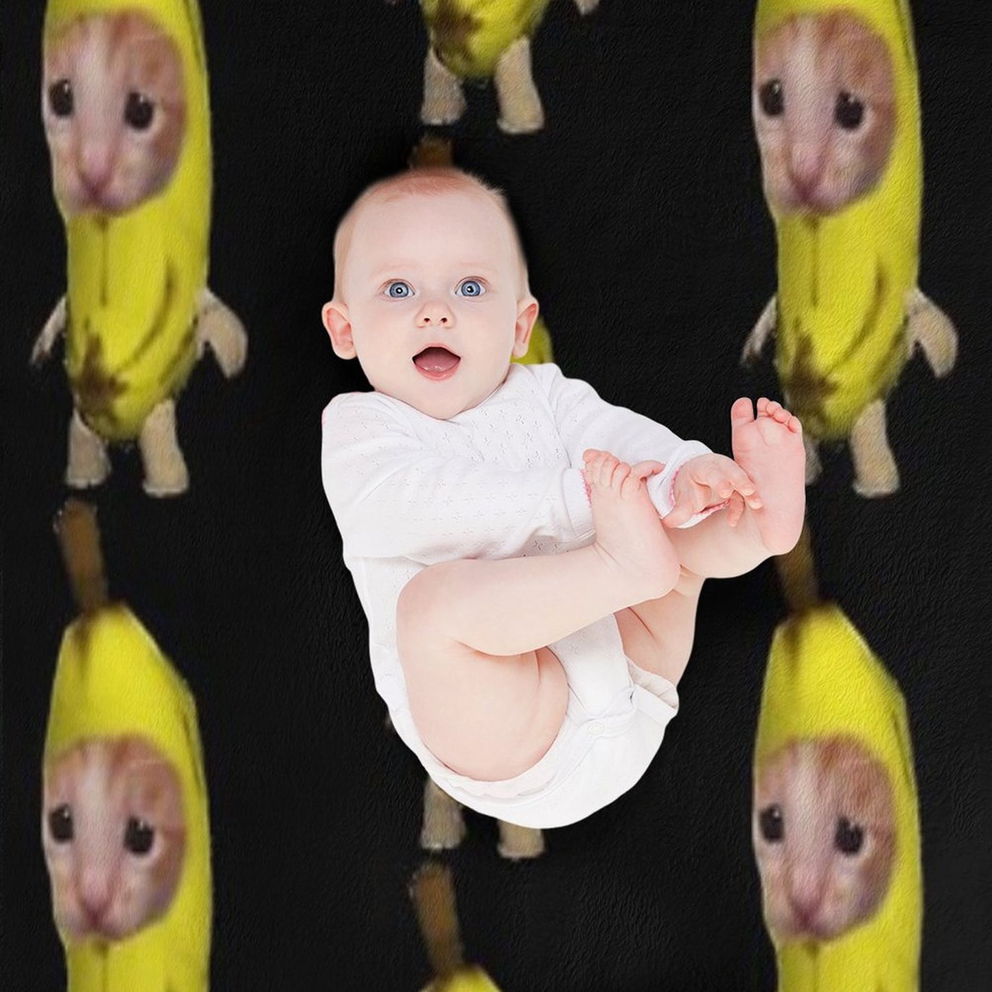 Banana Cat Eco-conscious Throw Blanket