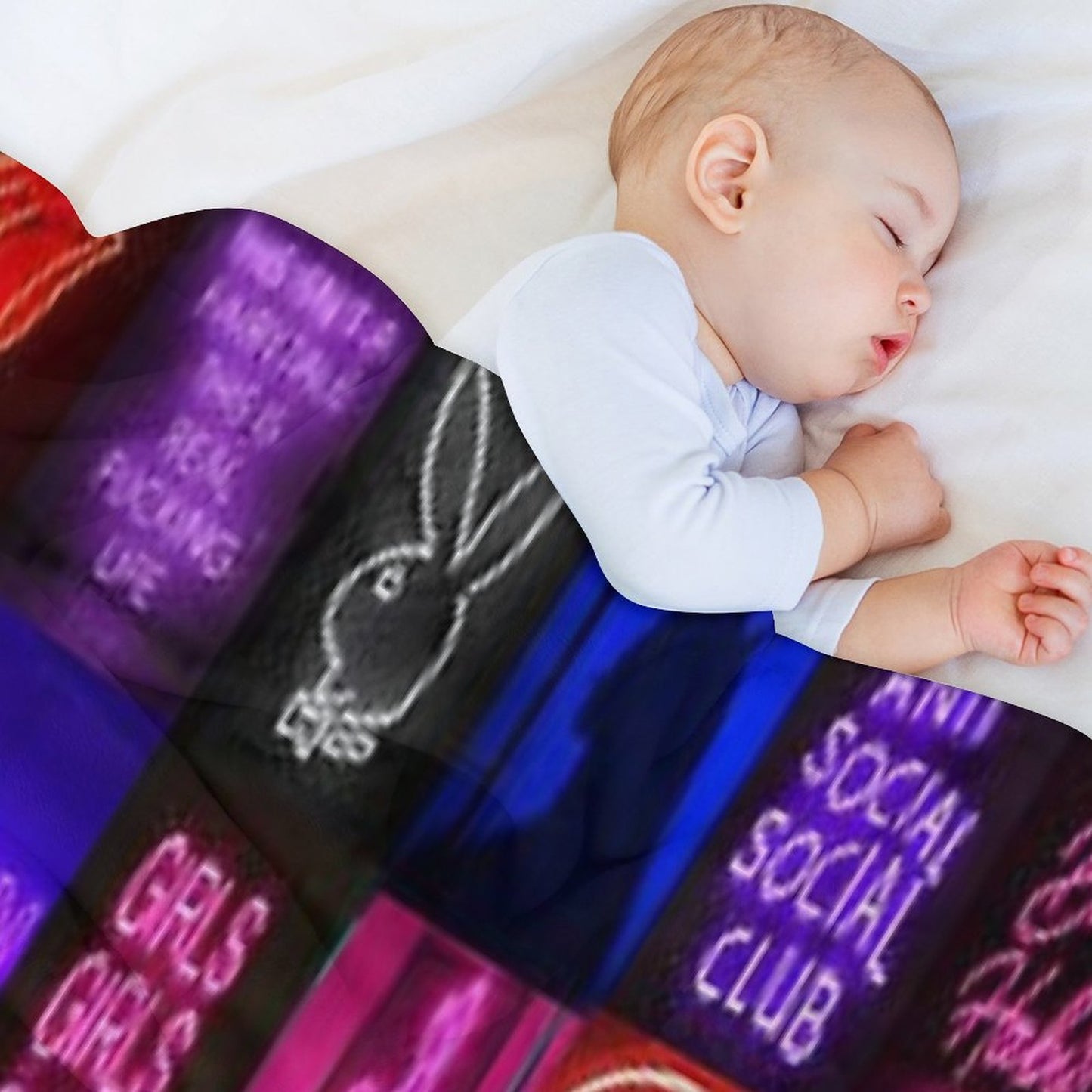 Rainbow Neon Collage Durable Throw Blanket