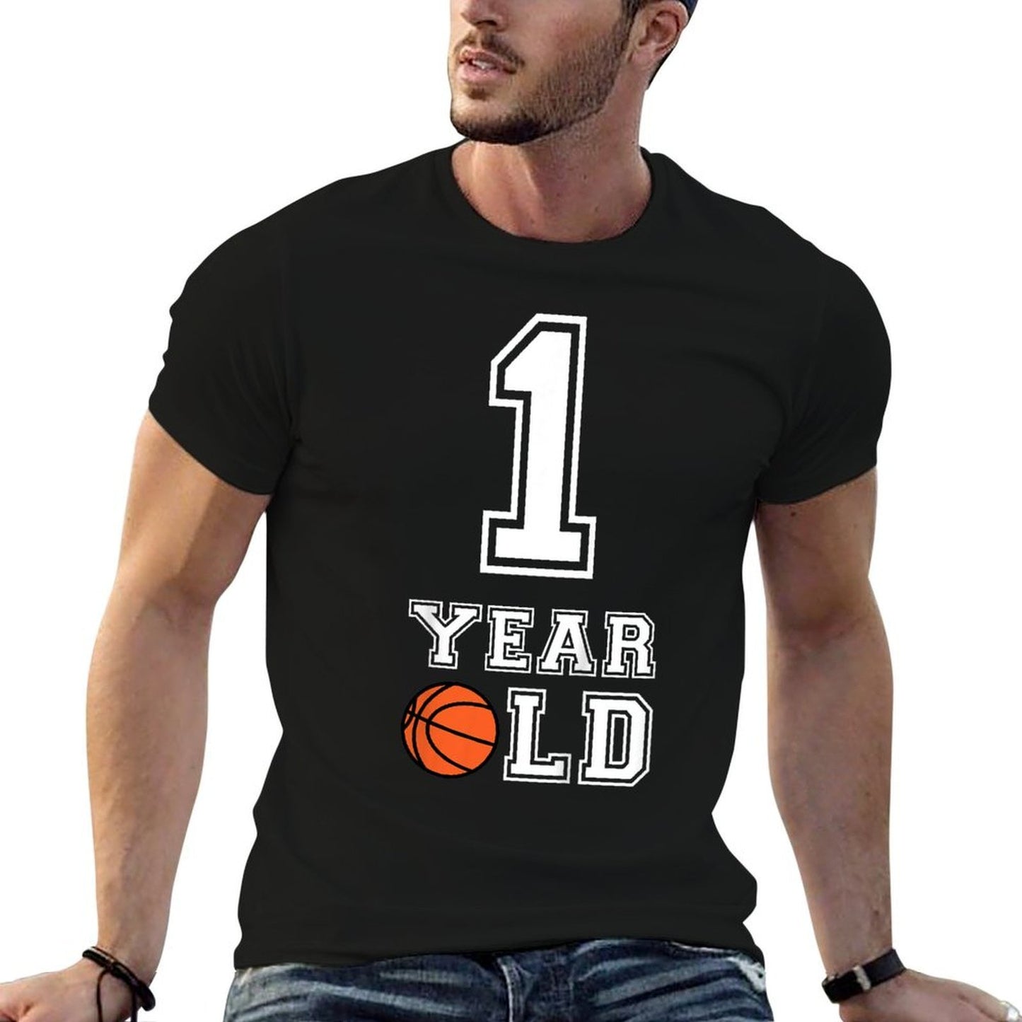 Kids 1 Year Old Basketball Birthday Boys 1st Birthday Gift Cotton T-Shirt