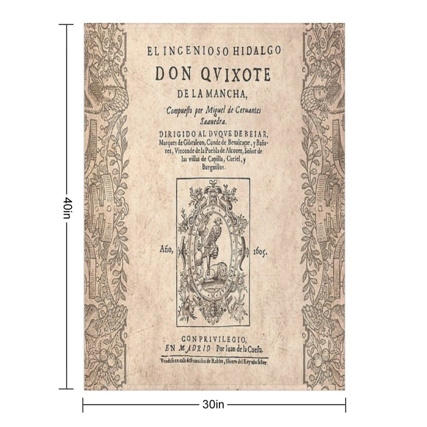 Cervantes, Don Quijote De La Mancha 1605 Travel-friendly Throw Blanket