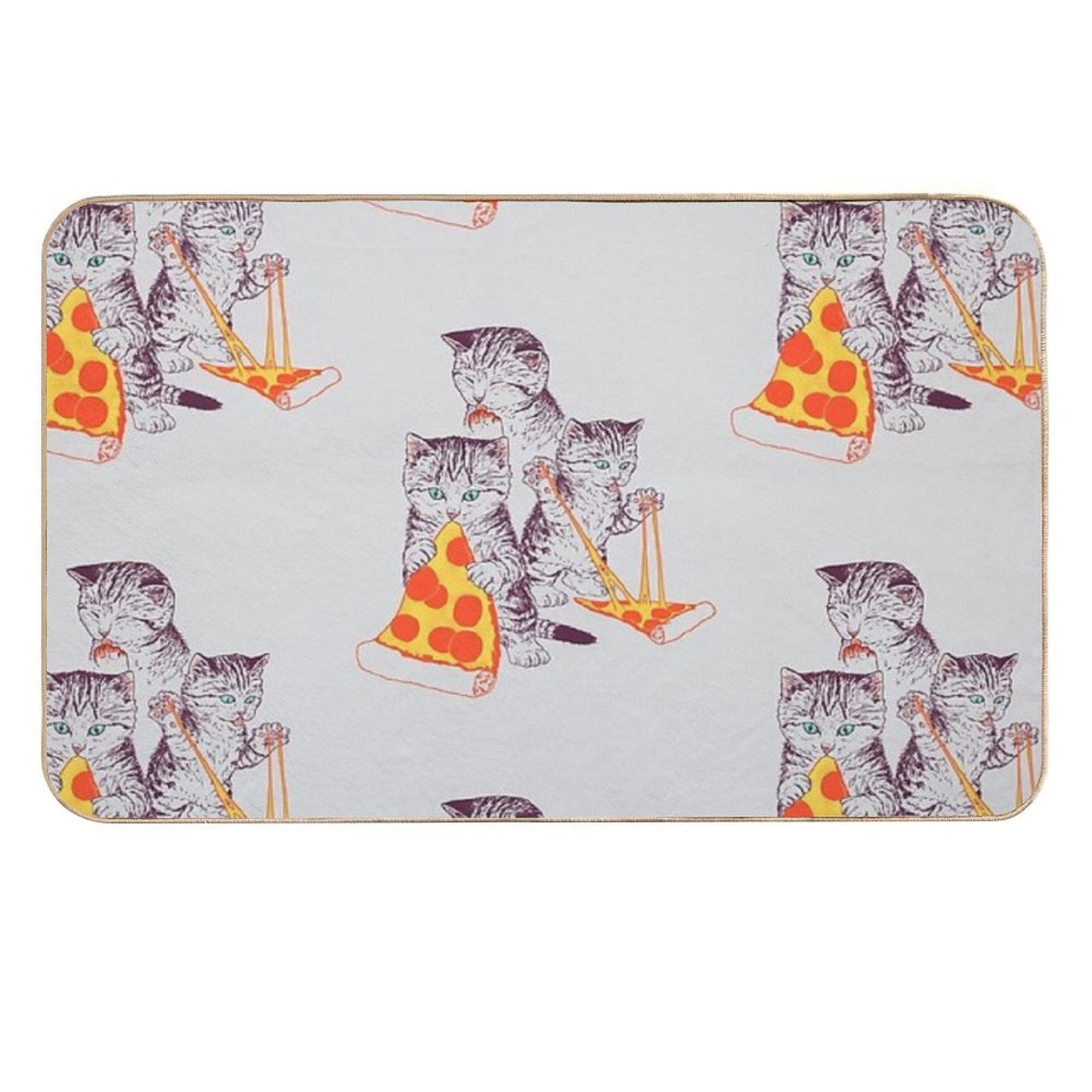 Pizza Kittens Easy To Clean Bath Mat