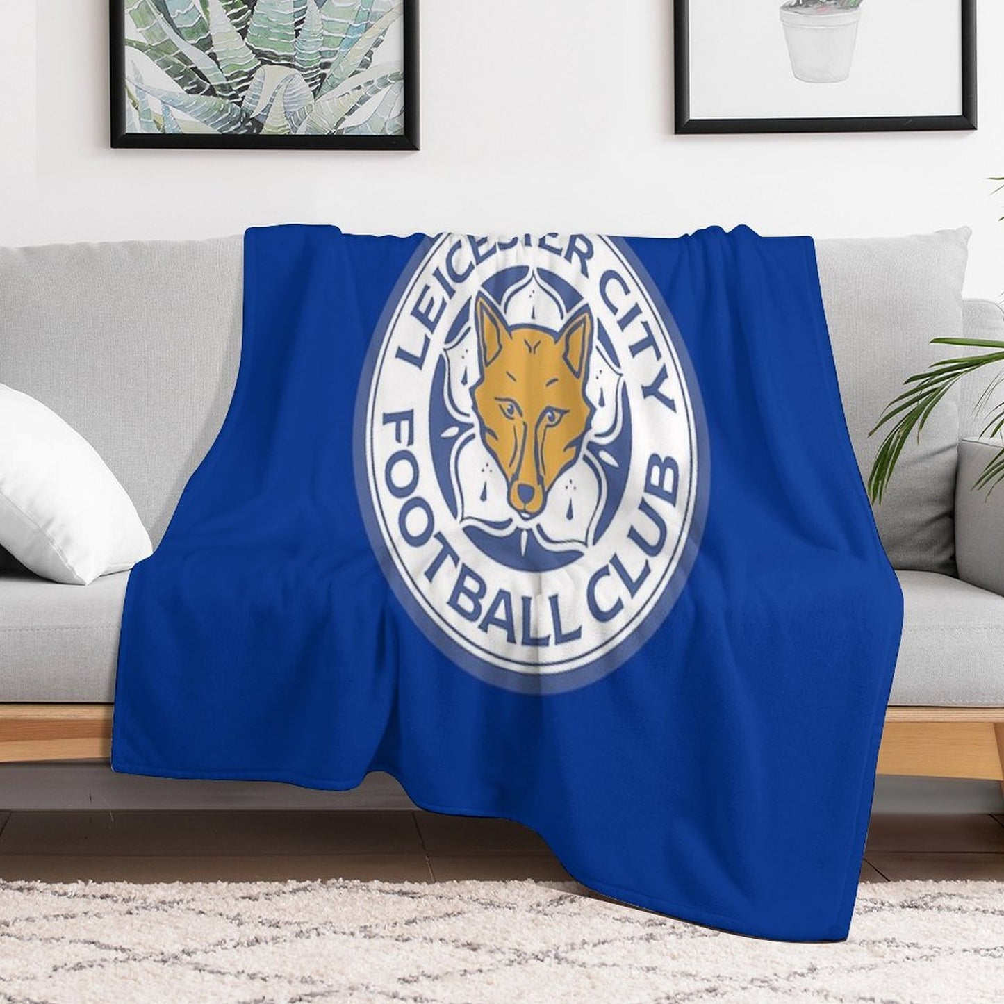 Fox on Circle Quick-dry Throw Blanket