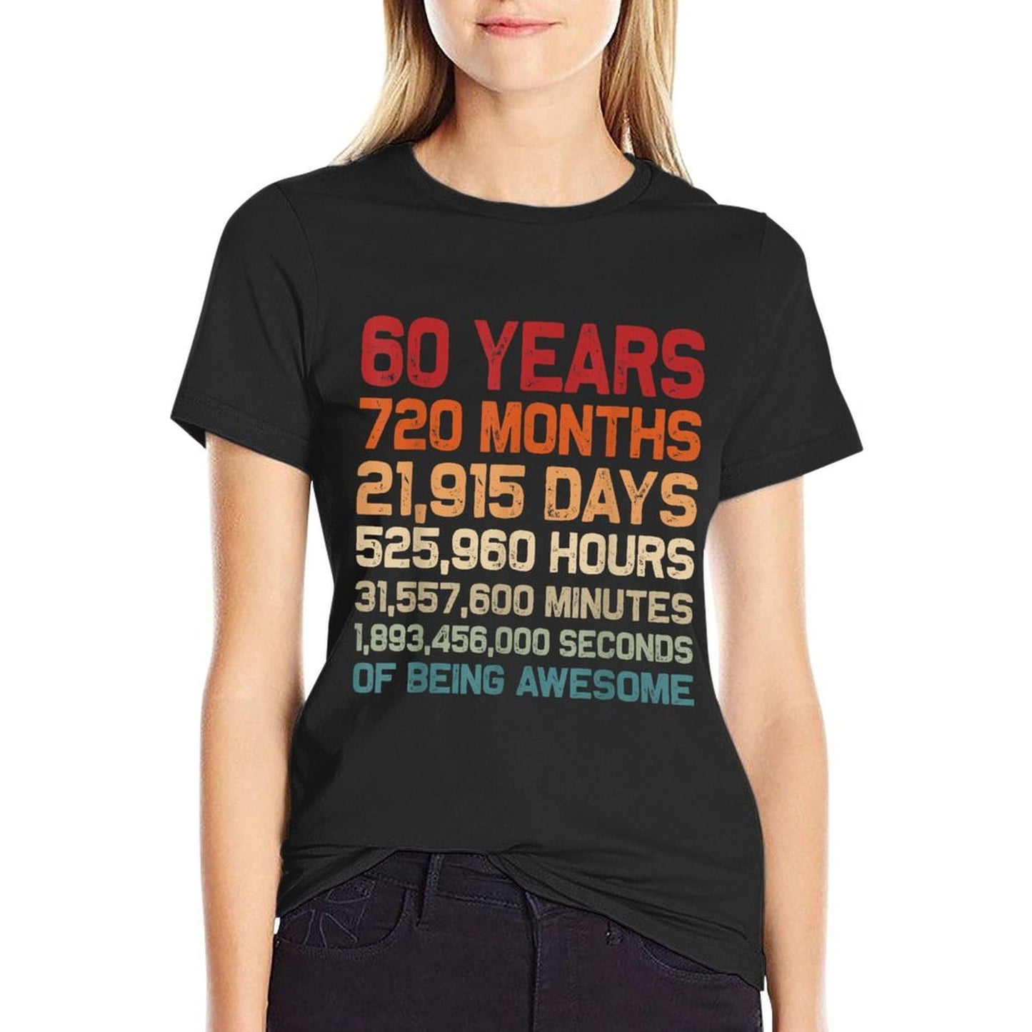60 Years of Being Awesome Retro Vintage Funny 60th Birthday Odor-resistant T-Shirt