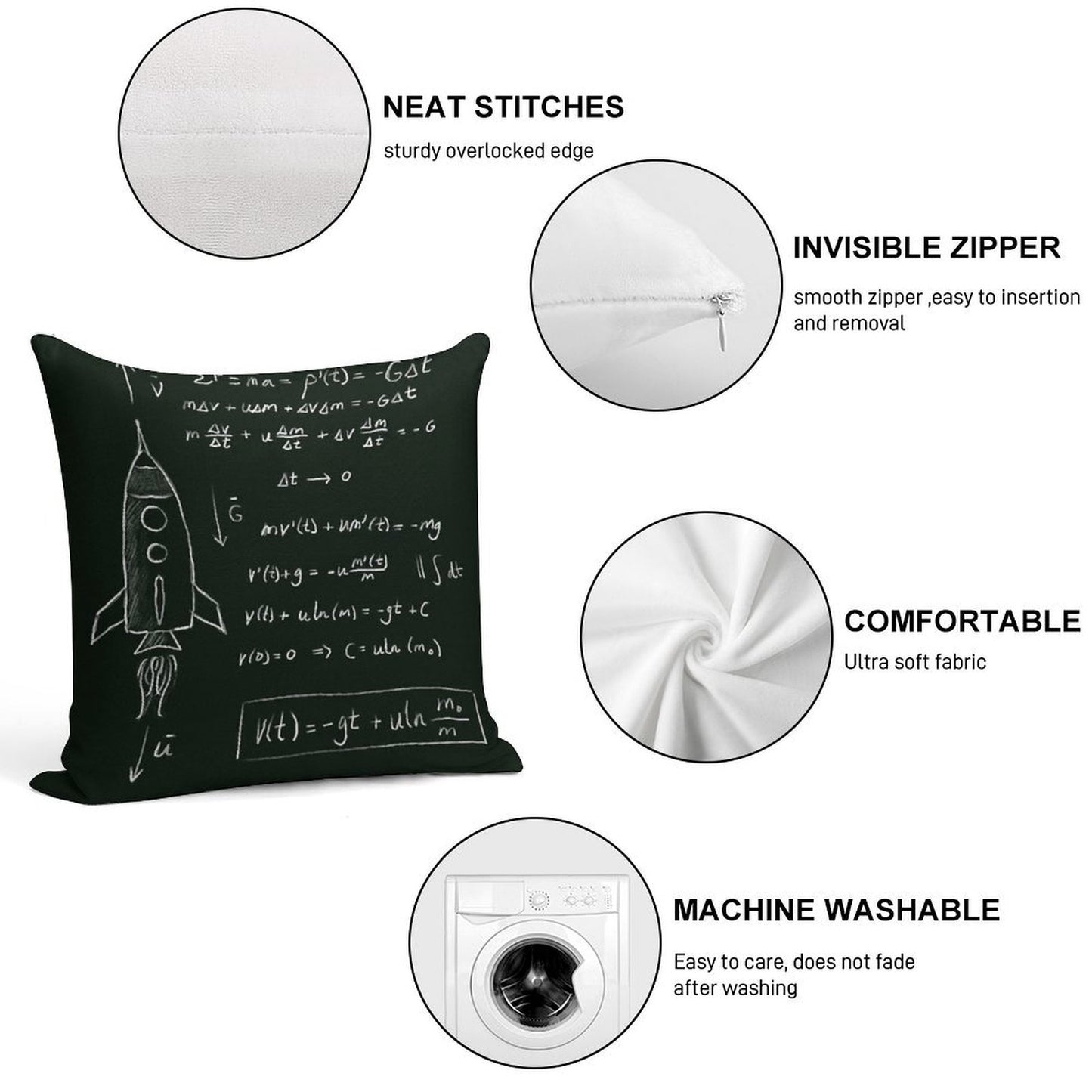 Rocket Science Soft Skin-Friendly Throw Pillow