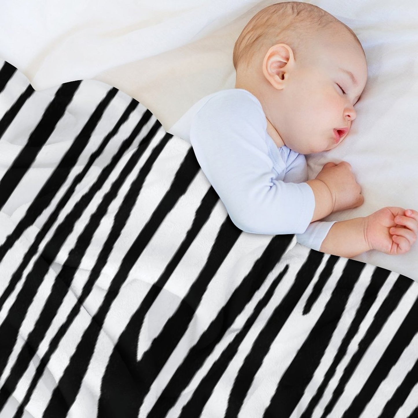 Zebra Pattern Camouflage Black And White V2 Lightweight Throw Blanket