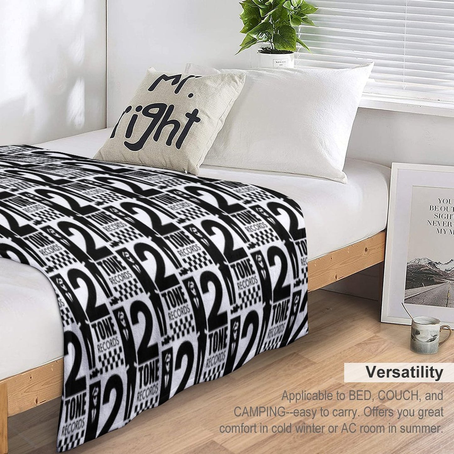 2 Tone Records T Black And White Sustainable Throw Blanket