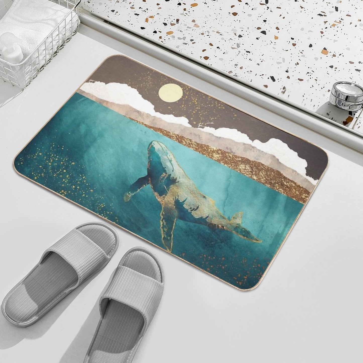 Light Beneath Absorbent Bath Mat