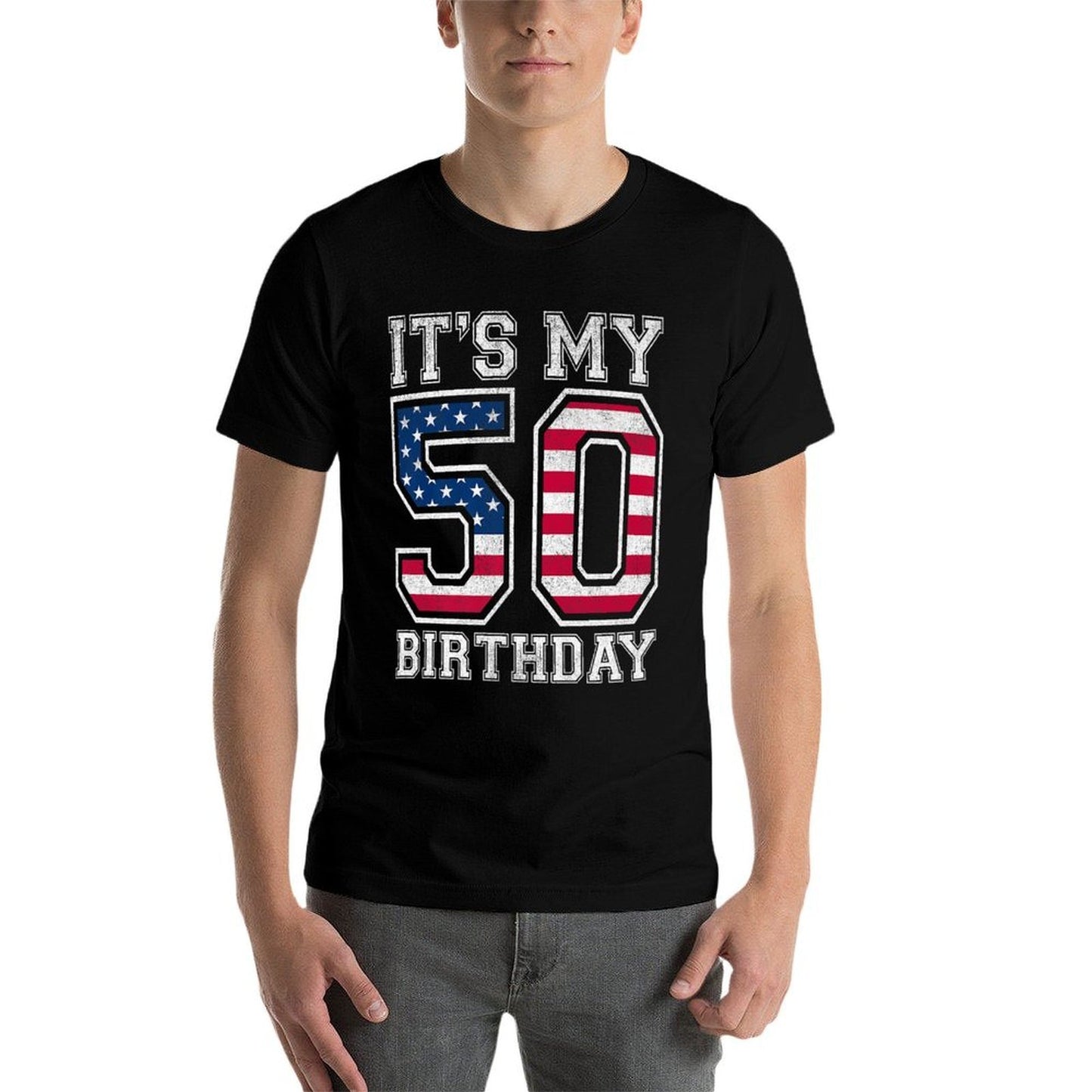 Vintage It's My 50th Birthday American Independence Day Premium Versatile T-Shirt