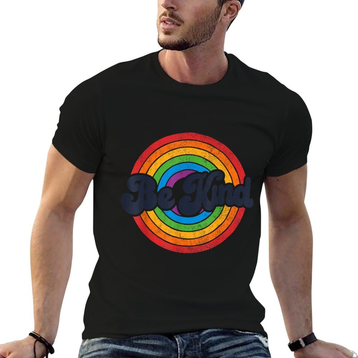 LGBTQ Be Kind Gay Pride LGBT Ally Rainbow Retro Vintage  Soft T-Shirt