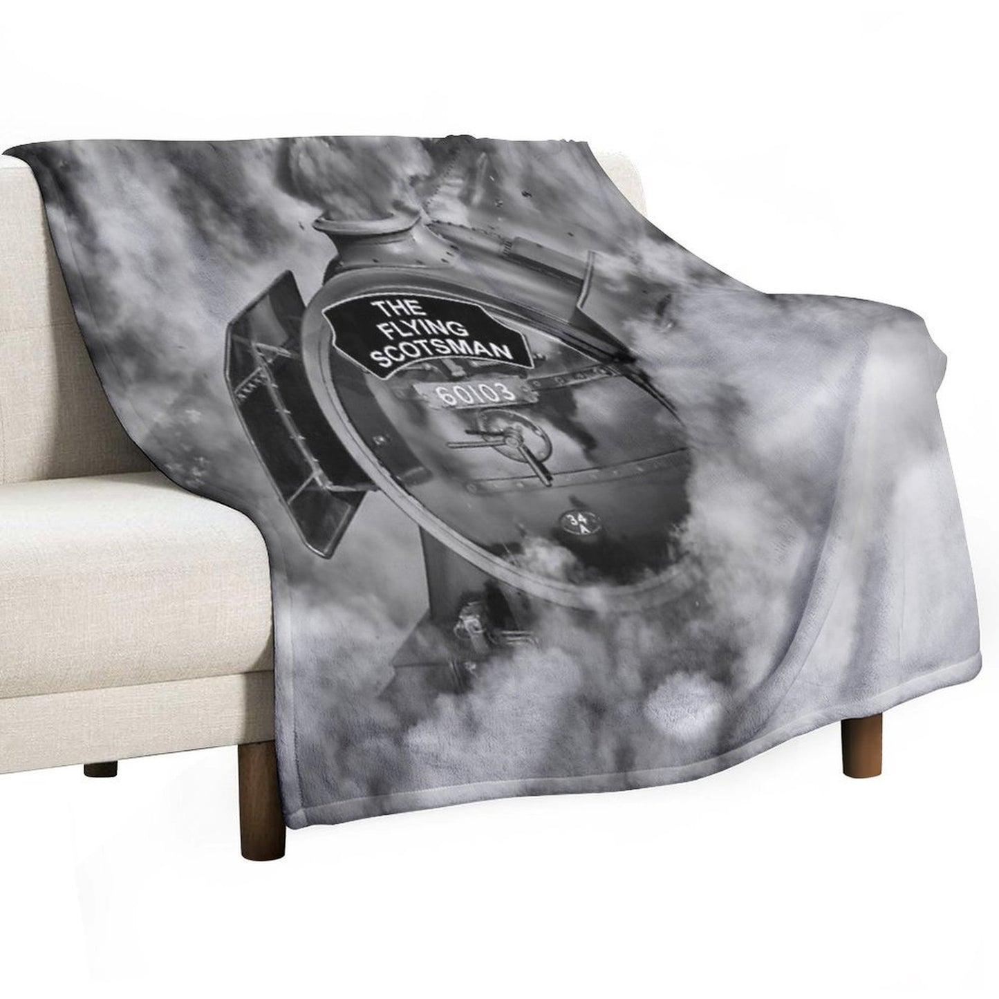 The Flying Scotsman 60103, in A Cloud of Steam And Smoke Premium Throw Blanket