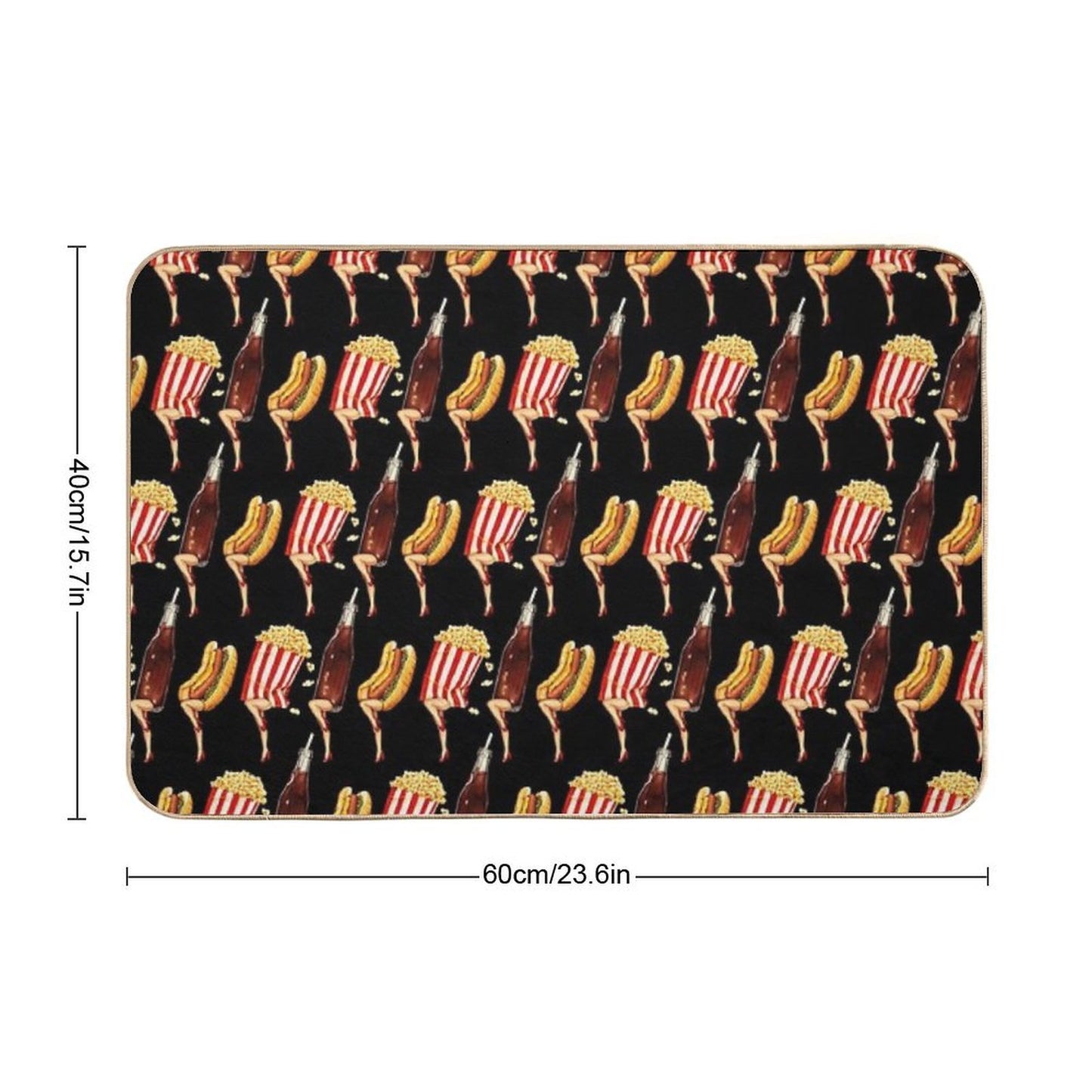 Movie Girls Pattern - Black Rapid-Drying Bath Mat