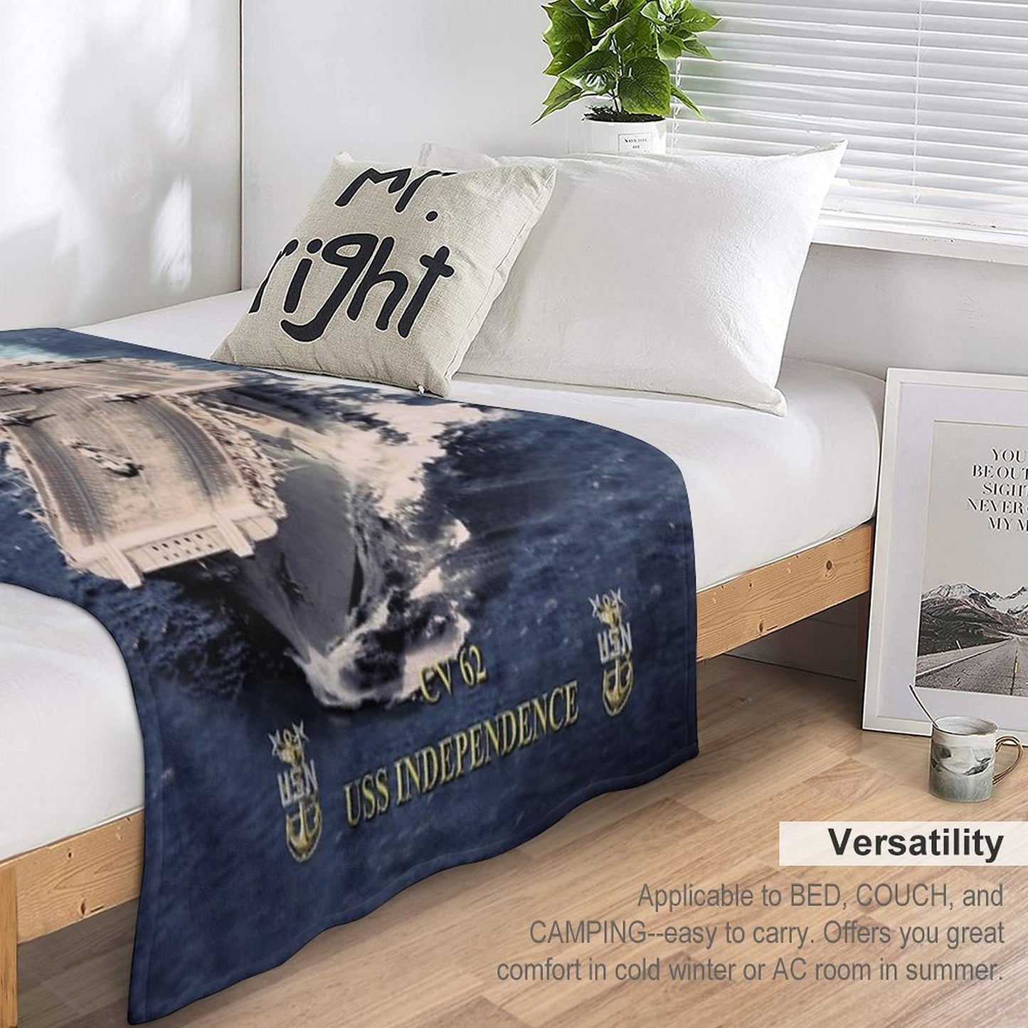 CV-62 USS Independence Sustainable Throw Blanket