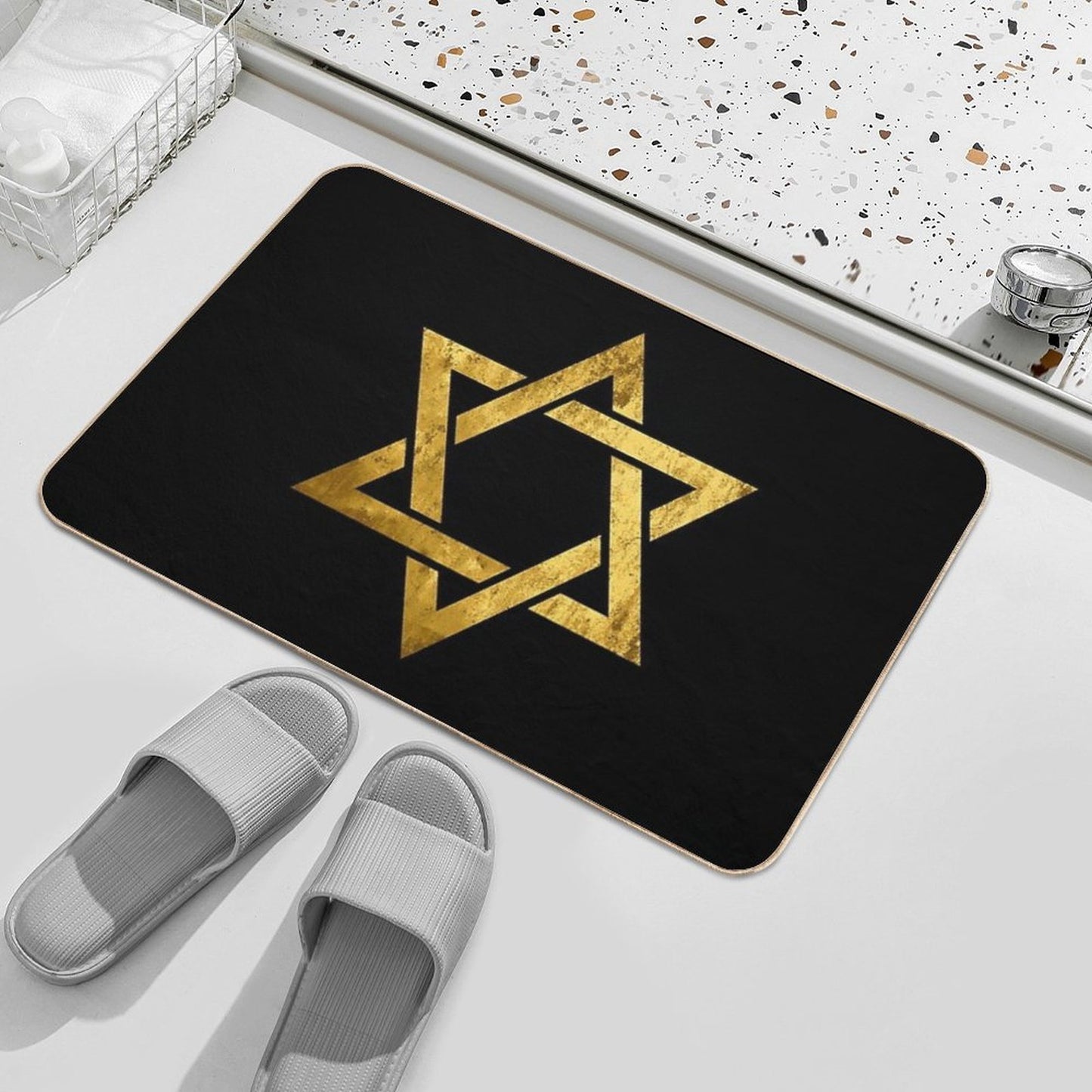 Golden Magen David Repositionable Bath Mat