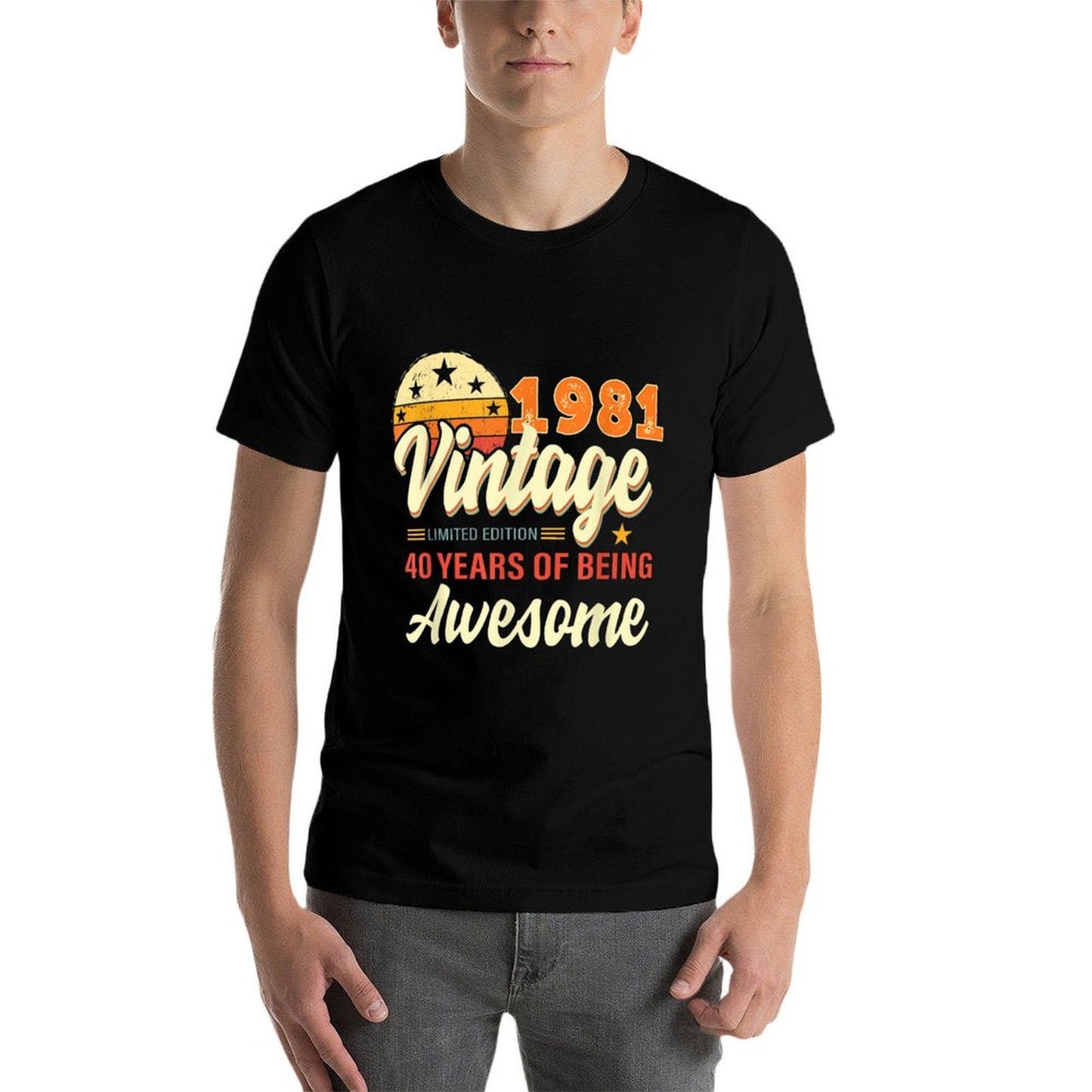 40 Year Old Gifts Vintage 1981 Limited Edition 40th Birthday Oversized Silhouette T-Shirt