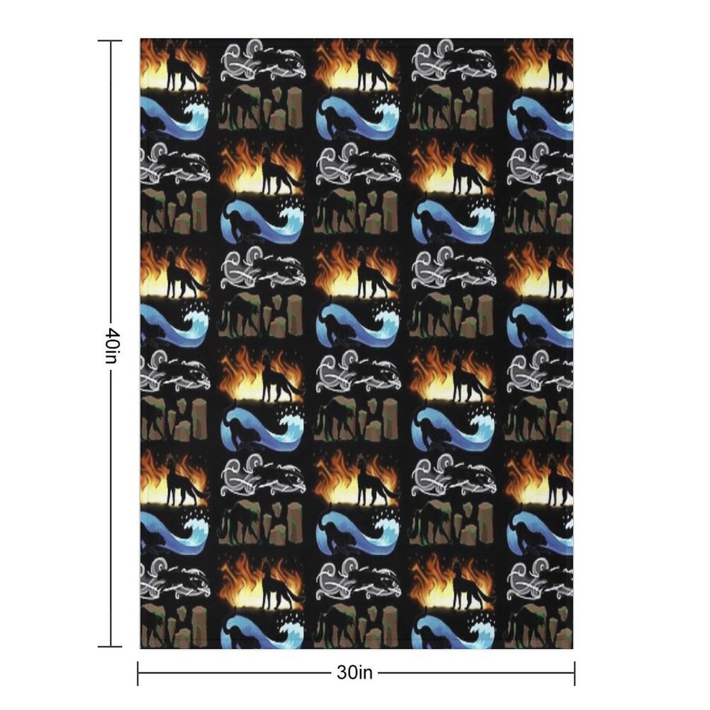 Four Elements, Four Cats Multi-functional Throw Blanket