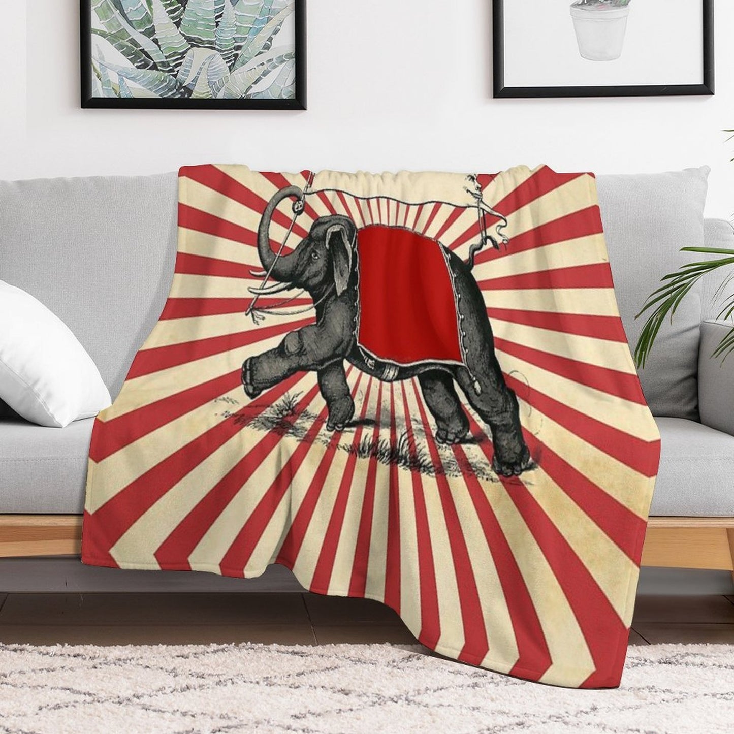 Circus Elephant Vintage Poster Pop Wall Street Art Quick-dry Throw Blanket