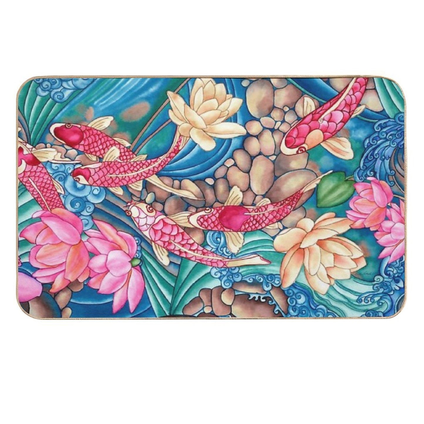 Koi Pond Slip-Resistant Bath Mat