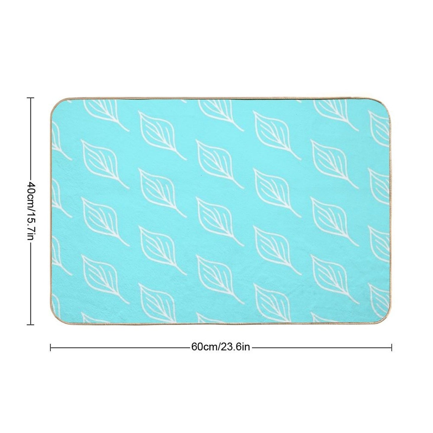 Leaf White Minimalist Stain-Proof Bath Mat