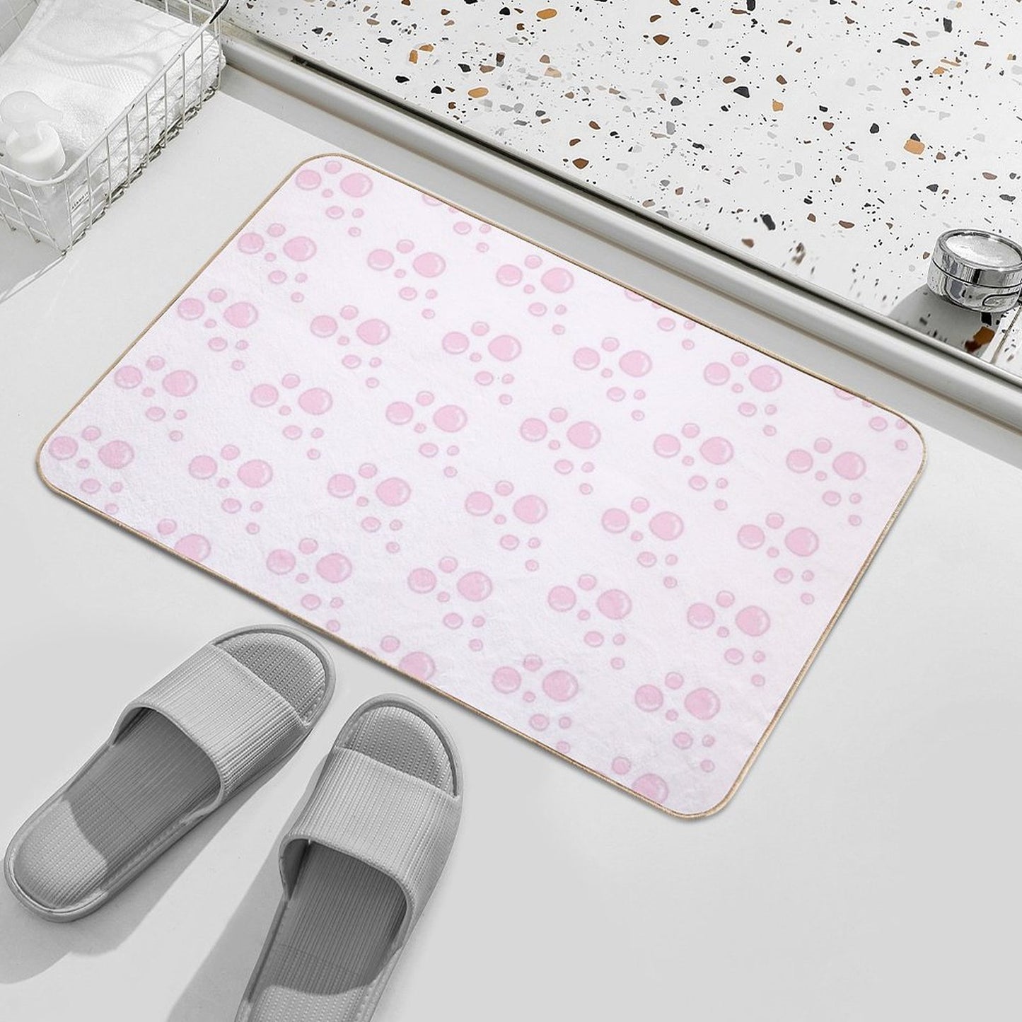 Pink Bubbles Collection Toxin-Free Bath Mat