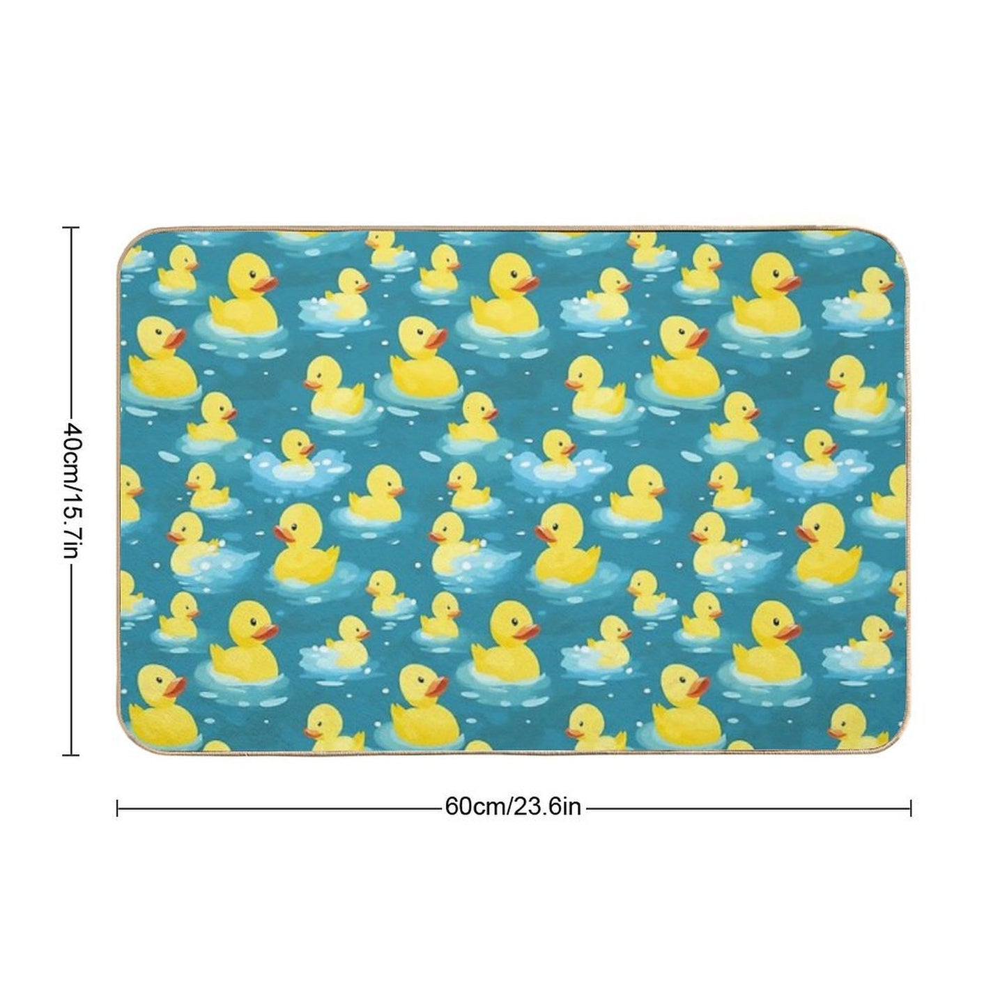 Cute Yellow Rubber Ducks in The Bath Tub - Funny Long-Lasting Bath Mat