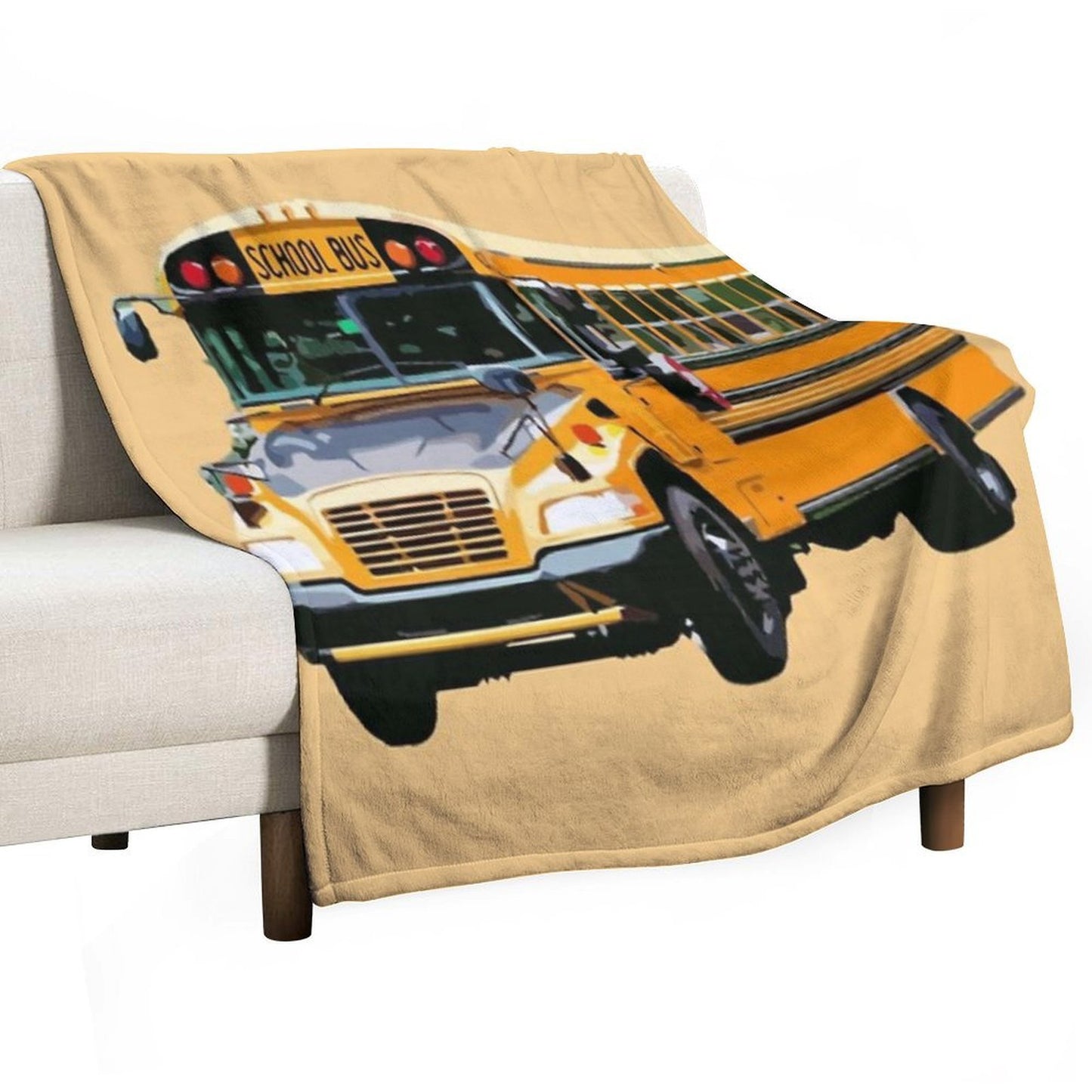 School Buses. Quick-dry Throw Blanket