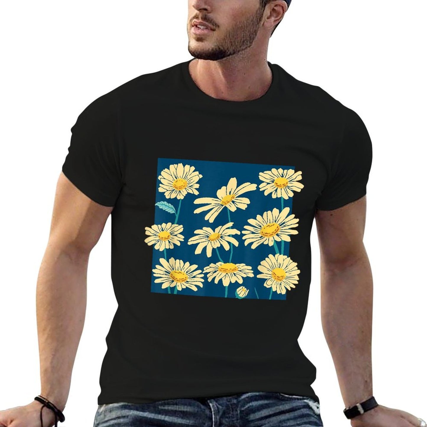 Vintage Inspired Flower Botanical Chart Plant Lover Ribbed Collar T-Shirt