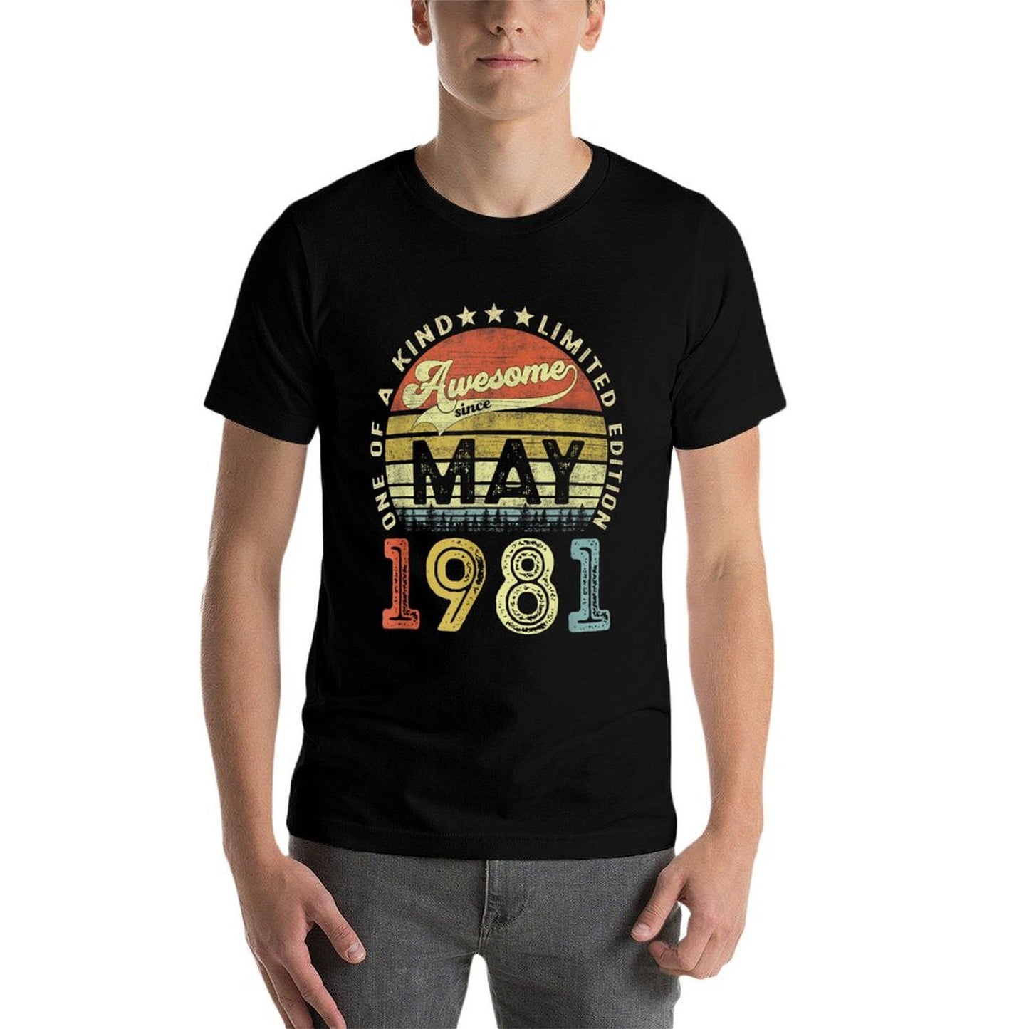 40 Years Old Birthday Awesome Since May 1981 40th Birthday Tagless Design T-Shirt