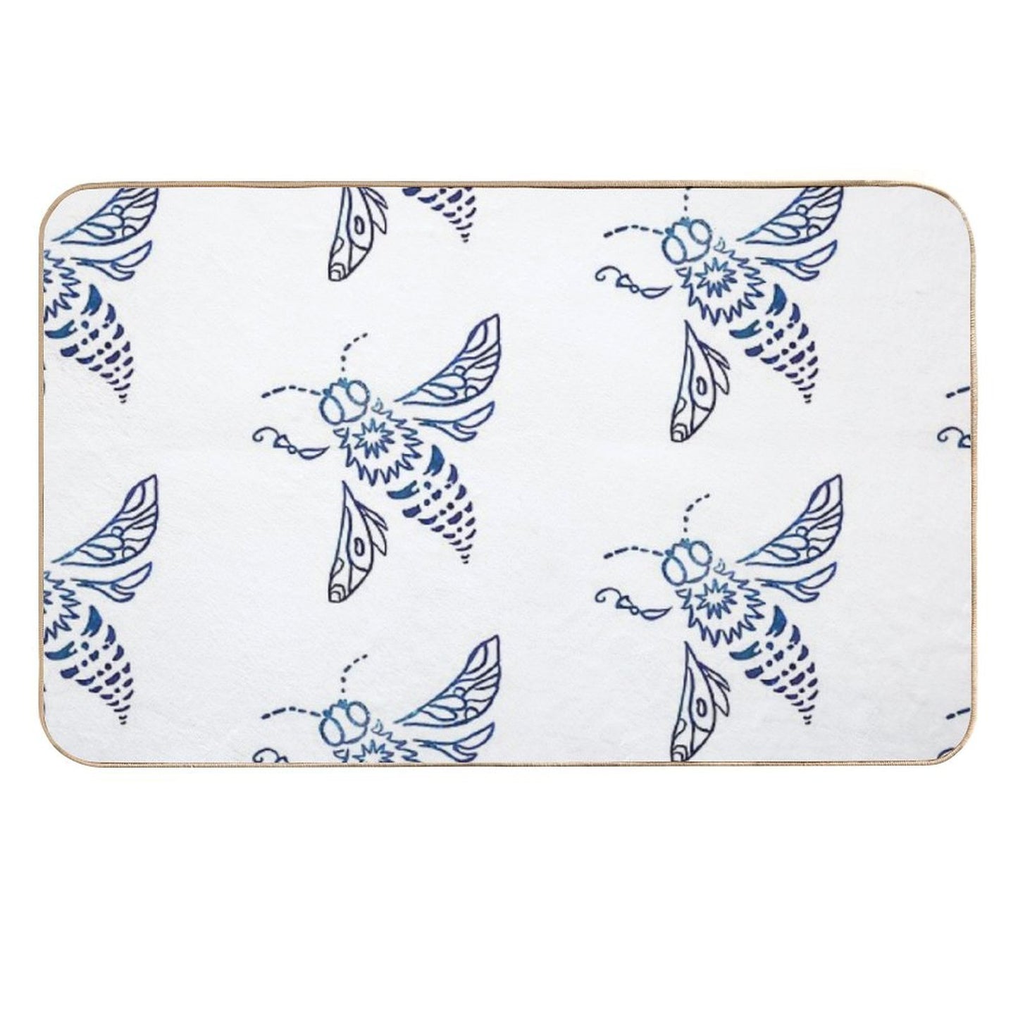 The Blue Bee Flies Easy To Clean Bath Mat