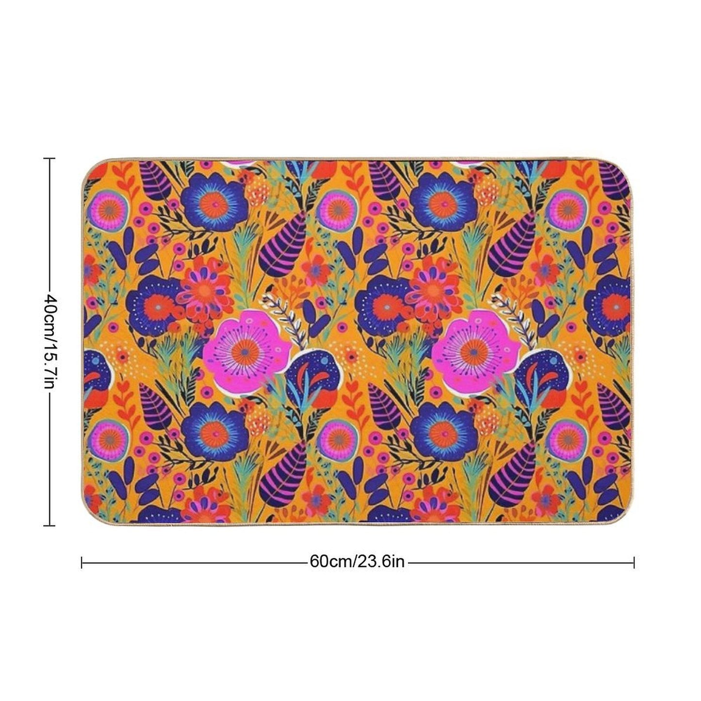 Botanically Bold - 70's Retro Easy To Clean Bath Mat
