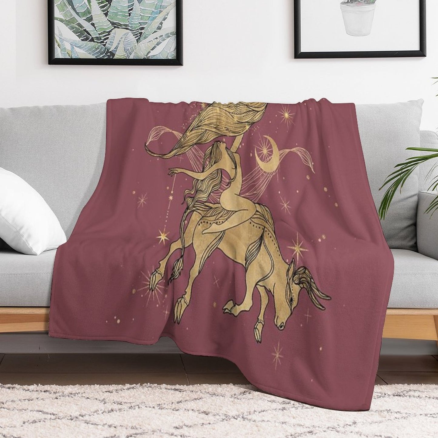 Taurus Zodiac Woman Multi-functional Throw Blanket