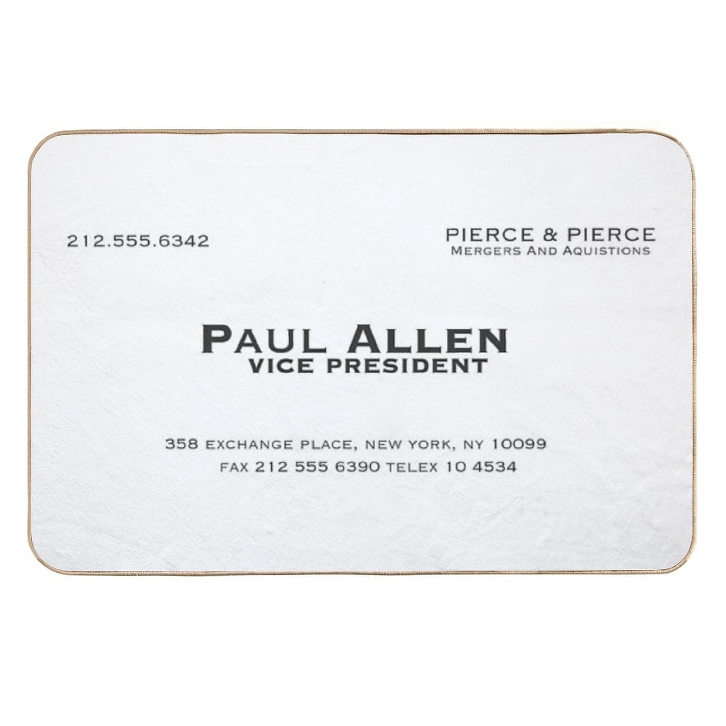 Paul Allen Business Card Durable Bath Mat