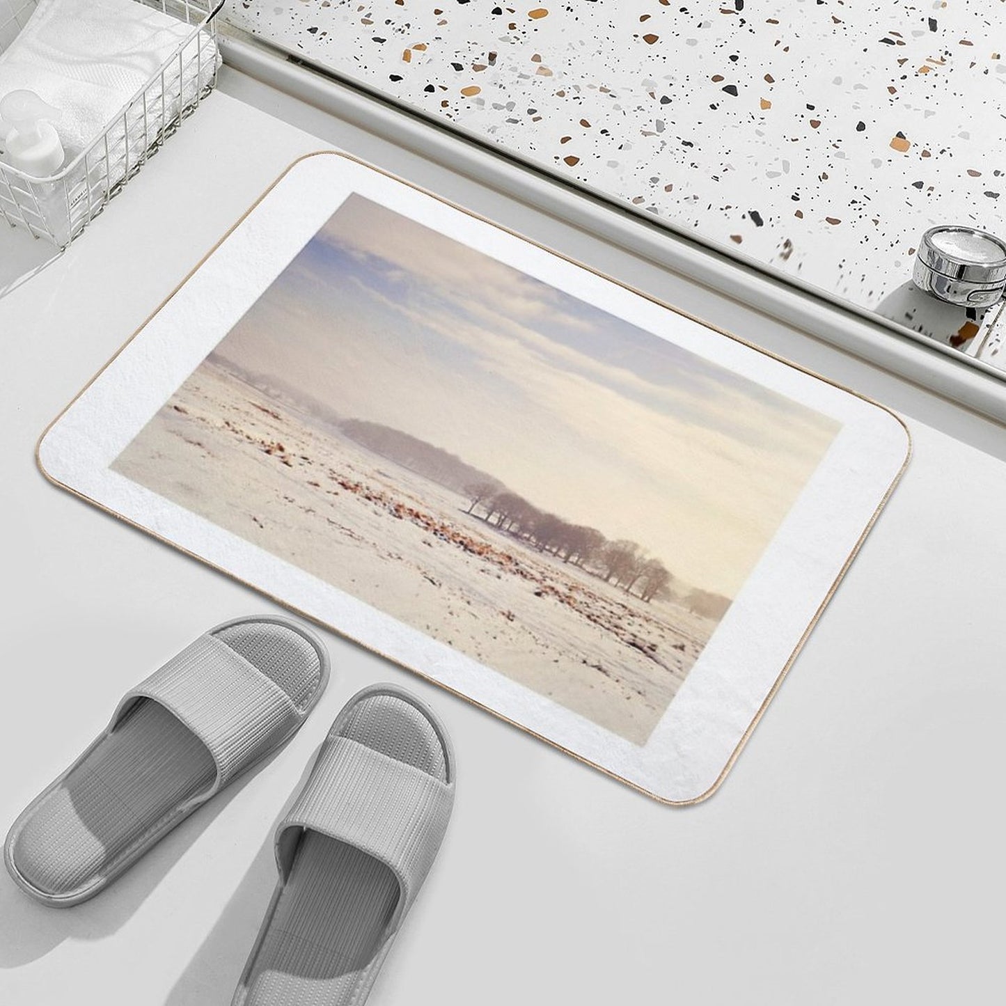 Snowy Valley  Stain-Proof Bath Mat