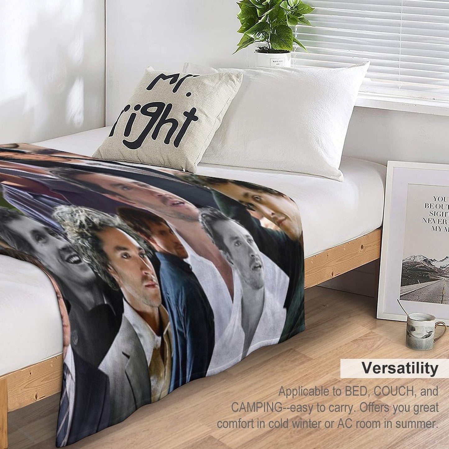 Hugh Dancy Photo Collage Velvety-soft Throw Blanket