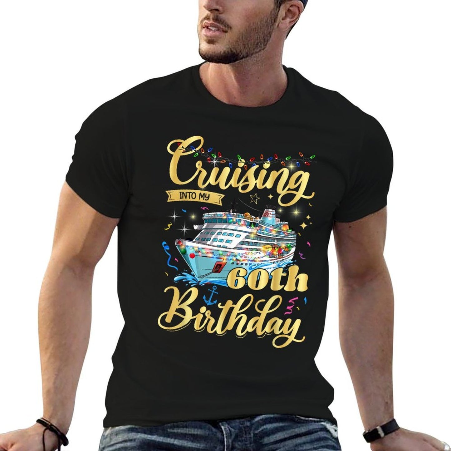 60th Birthday Cruise Vacation 60 Year Old Birthday Cruising Vintage-inspired T-Shirt