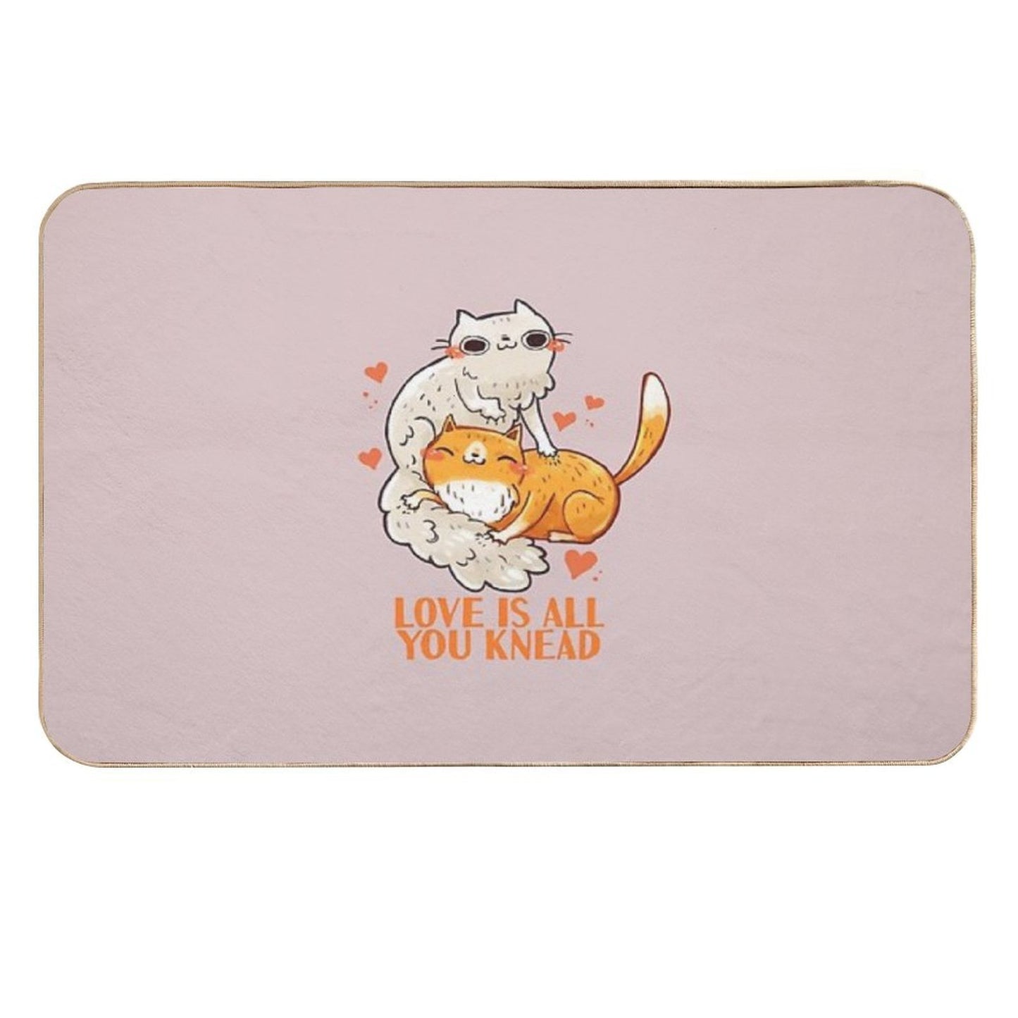 Cute Cats - Love Is All You Knead Fade-Resistant Bath Mat
